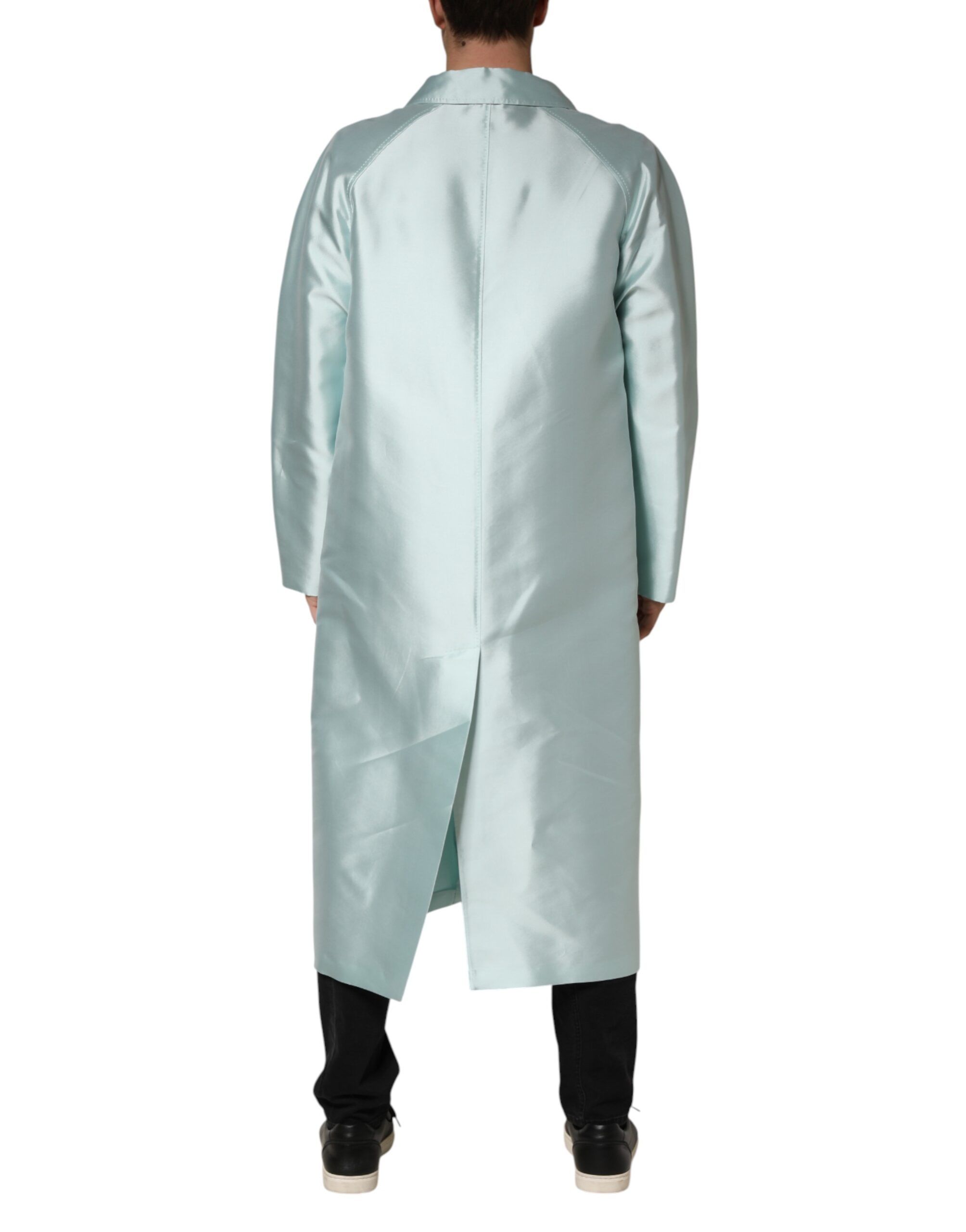 Satin Collared Long Trench Coat Men's Jacket (Pre-Owned) - Dolce & Gabbana - Modalova