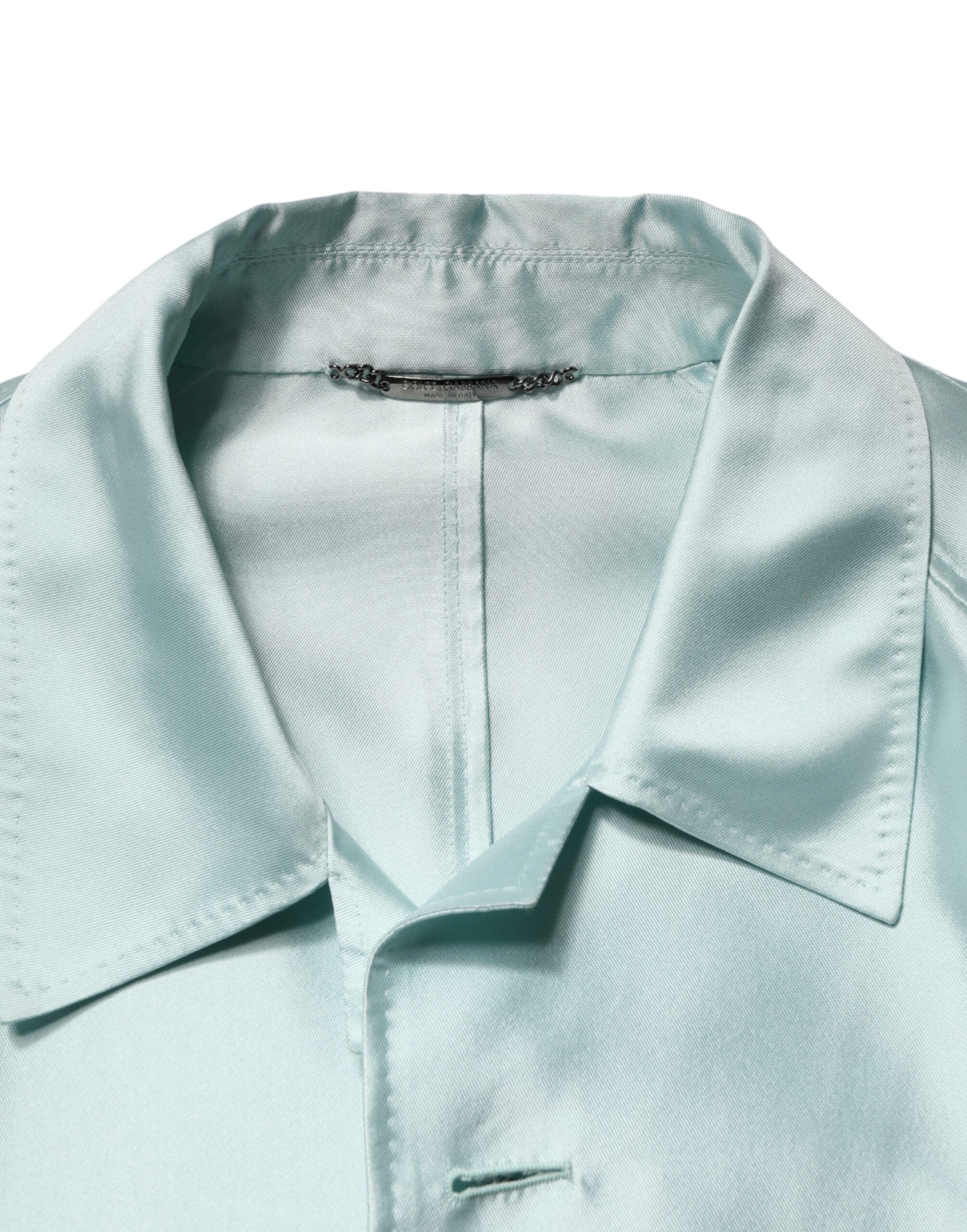 Satin Collared Long Trench Coat Men's Jacket (Pre-Owned) - Dolce & Gabbana - Modalova