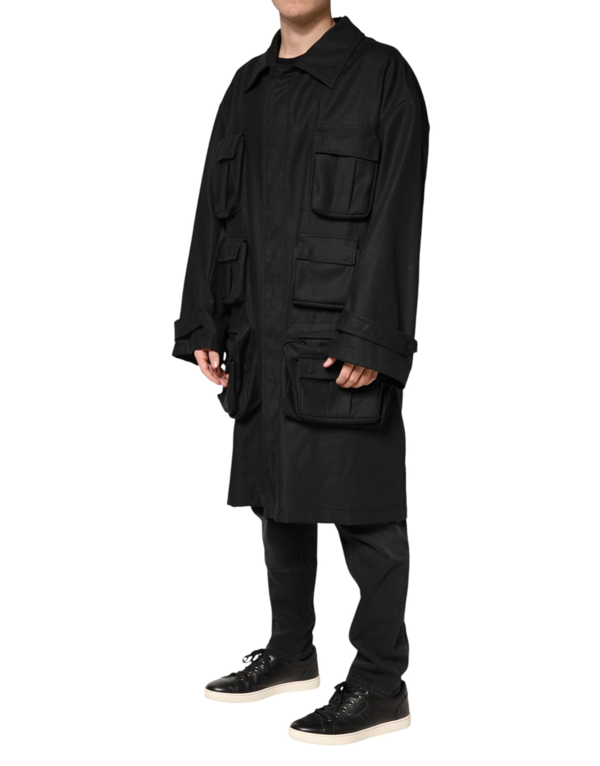 Pockets Collared Trench Coat Men's Jacket - Dolce & Gabbana - Modalova