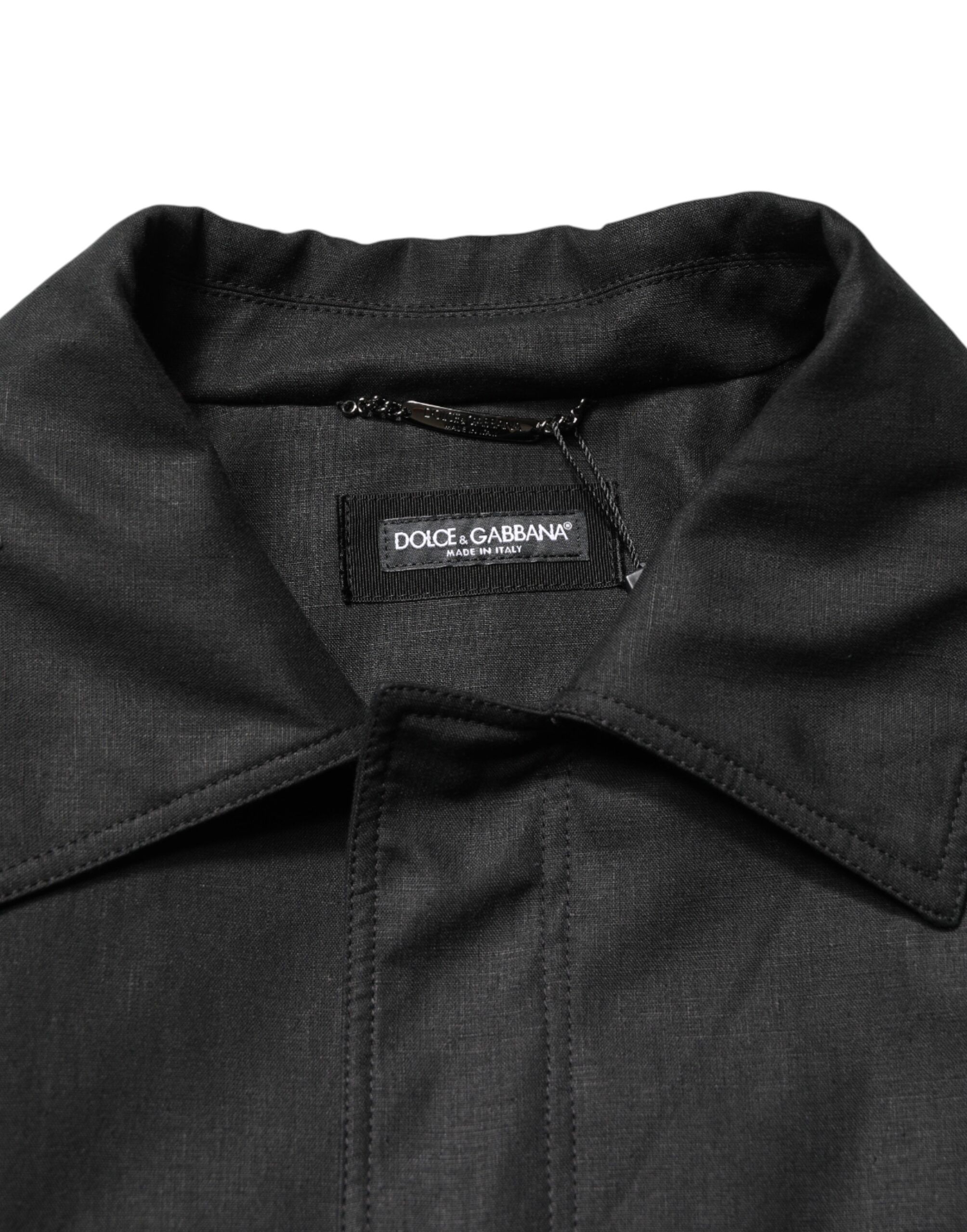 Pockets Collared Trench Coat Men's Jacket - Dolce & Gabbana - Modalova
