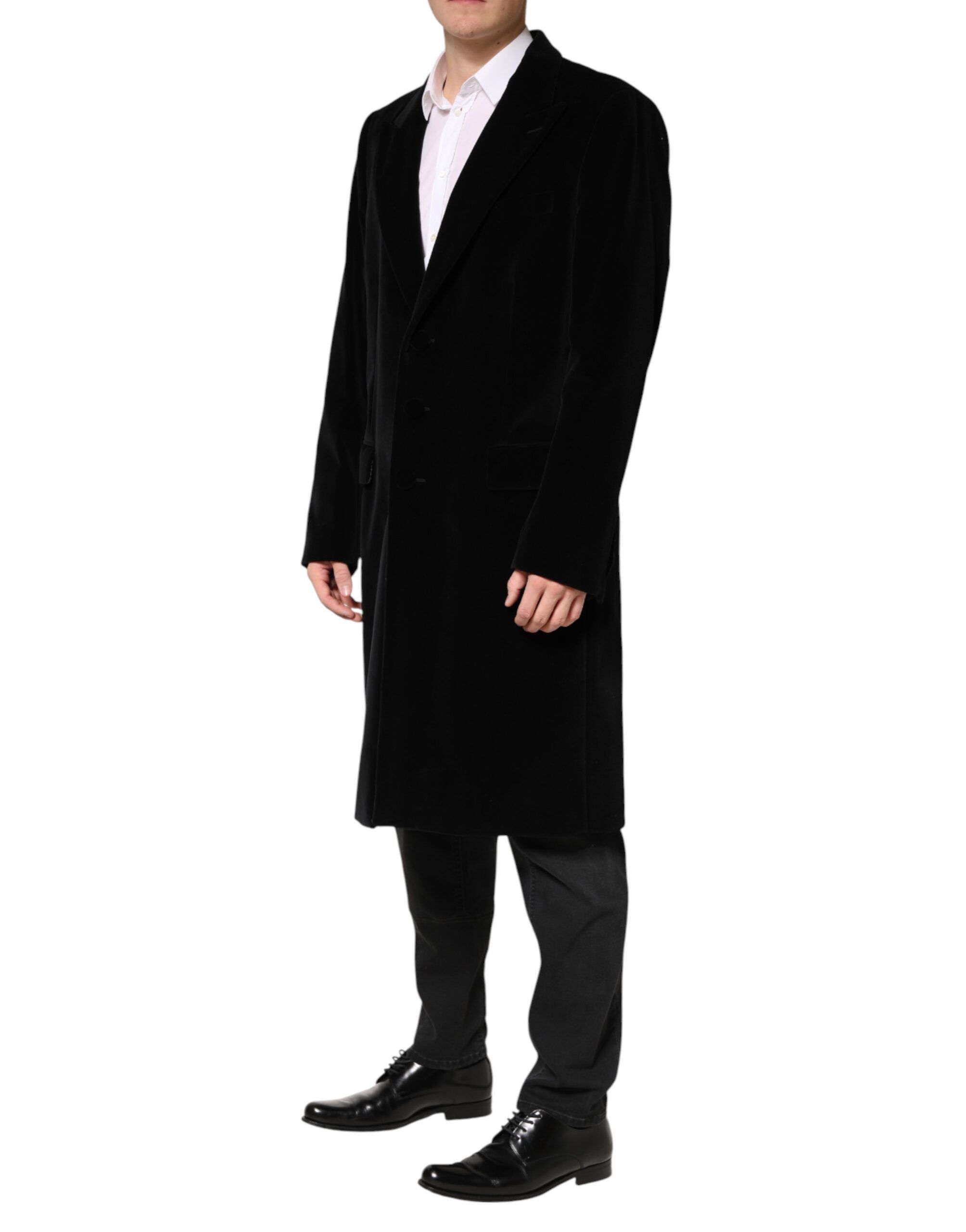 Cotton Velvet Long Trench Coat Men's Jacket - Dolce & Gabbana - Modalova