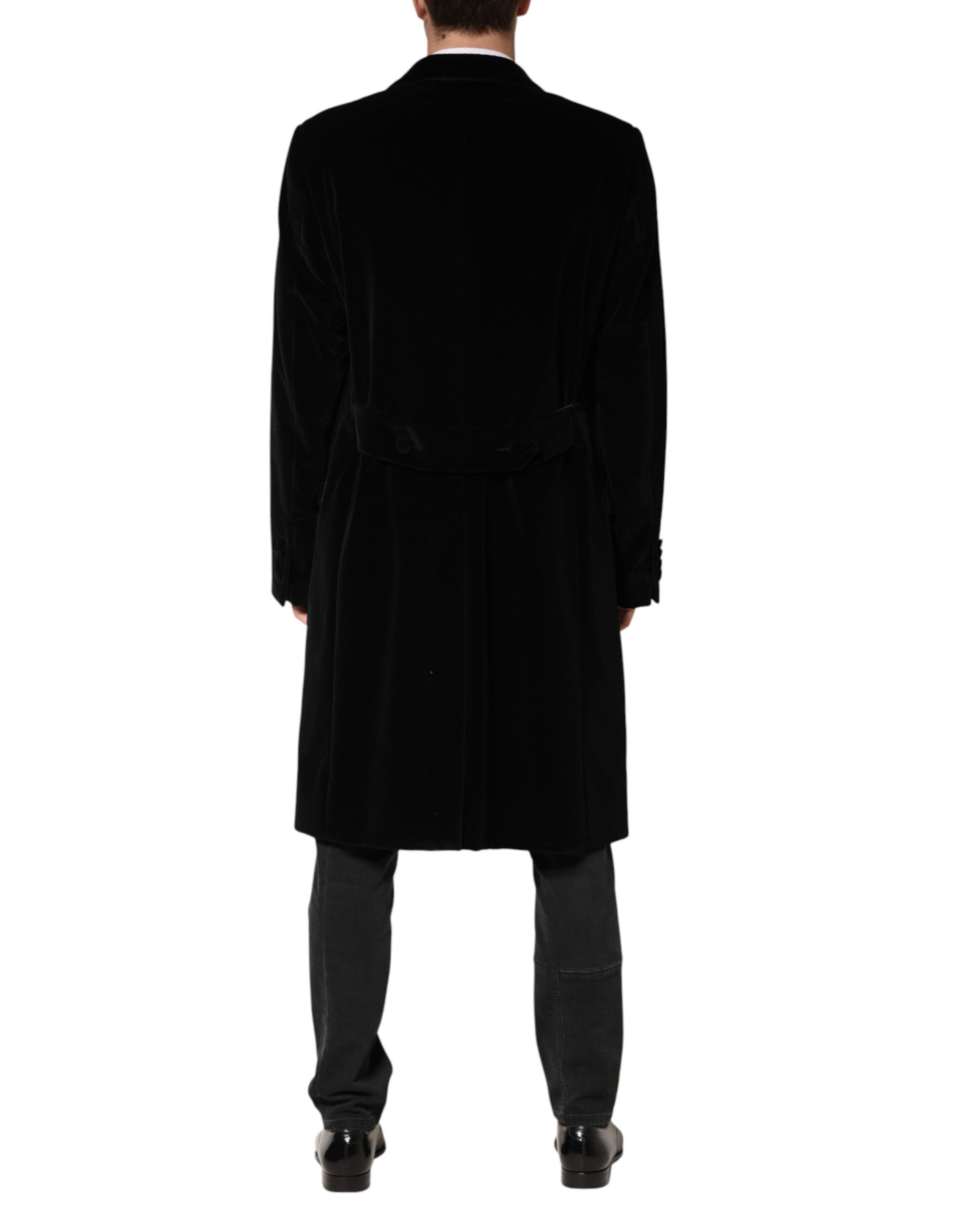 Cotton Velvet Long Trench Coat Men's Jacket - Dolce & Gabbana - Modalova