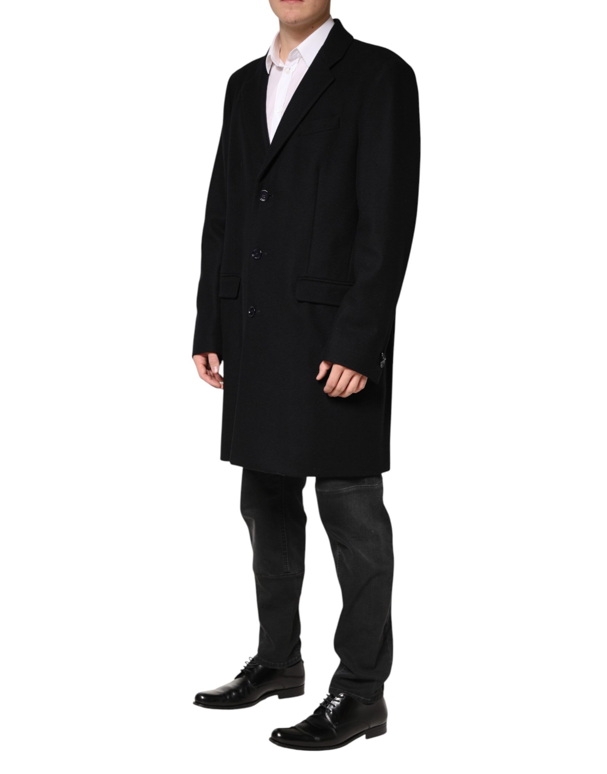Wool Single Breasted Long Coat Men's Jacket - Dolce & Gabbana - Modalova