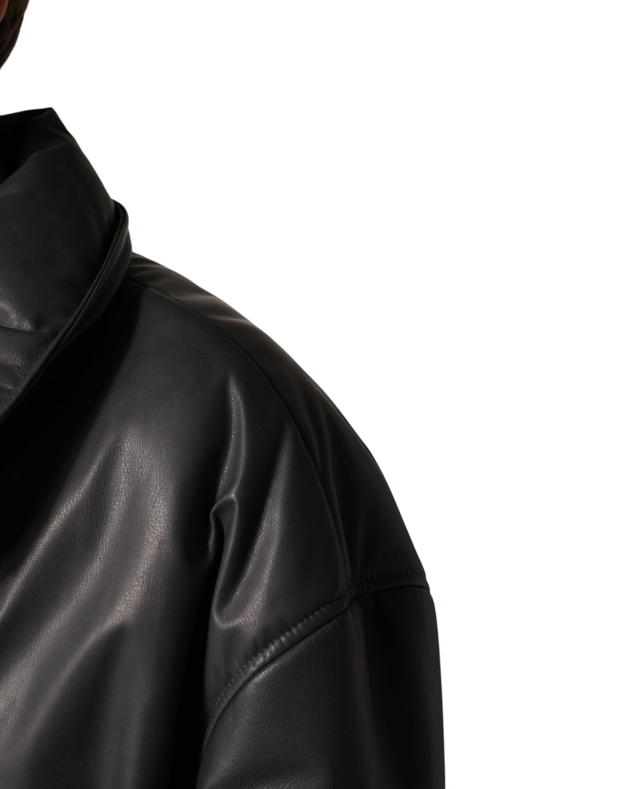 Leather Collared Trench Coat Men's Jacket (Pre-Owned) - Dolce & Gabbana - Modalova