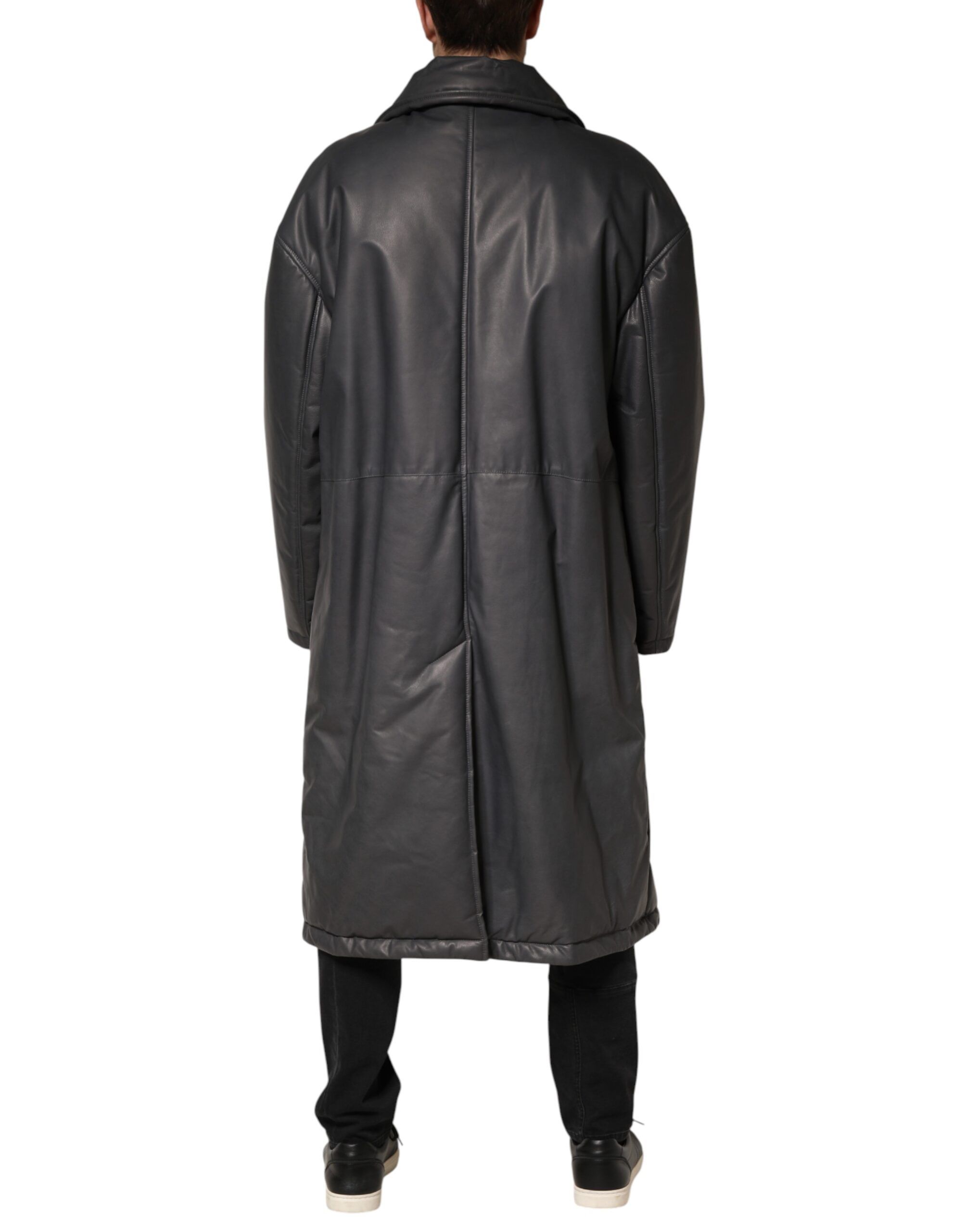 Leather Collared Trench Coat Men's Jacket (Pre-Owned) - Dolce & Gabbana - Modalova