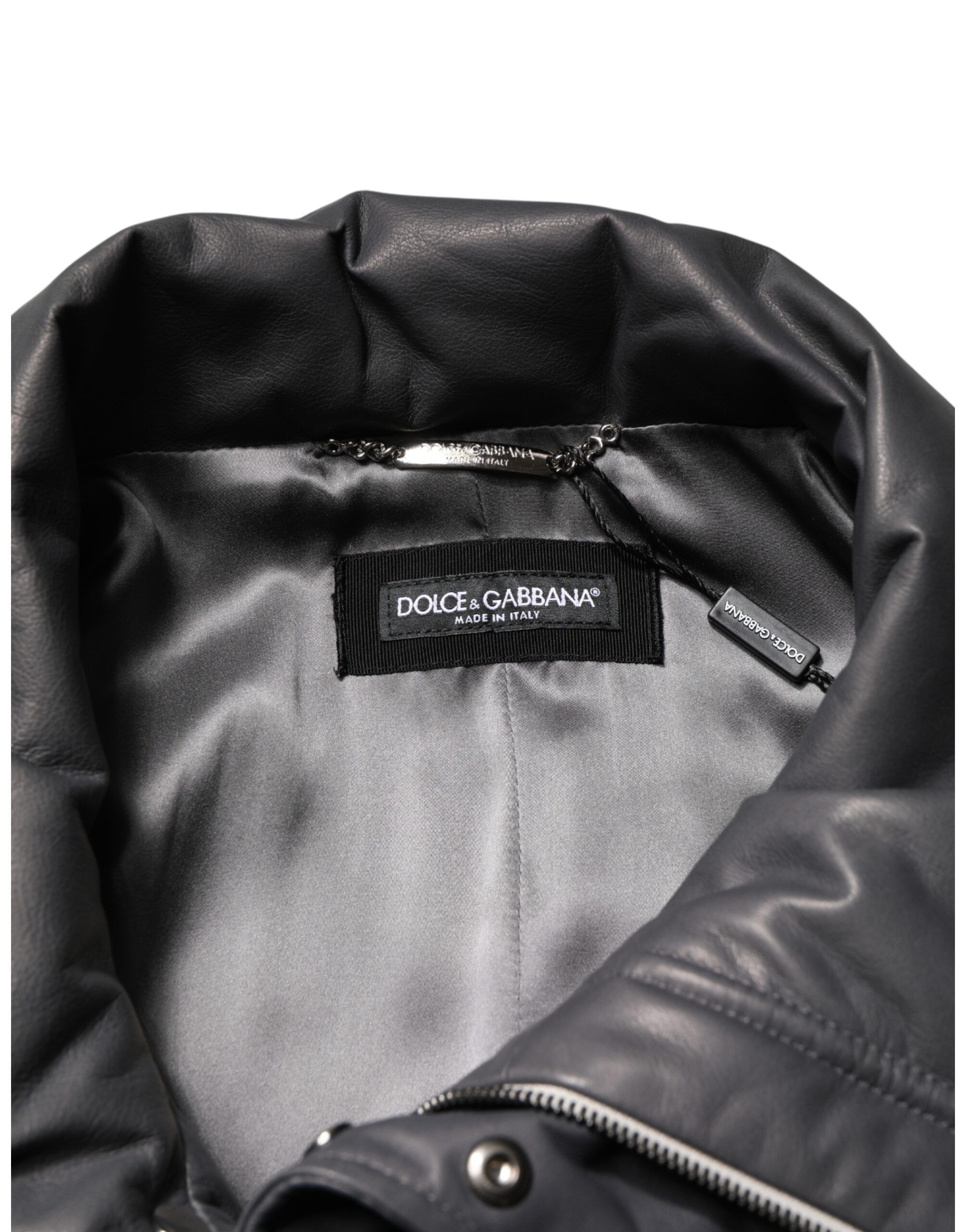 Leather Collared Trench Coat Men's Jacket (Pre-Owned) - Dolce & Gabbana - Modalova
