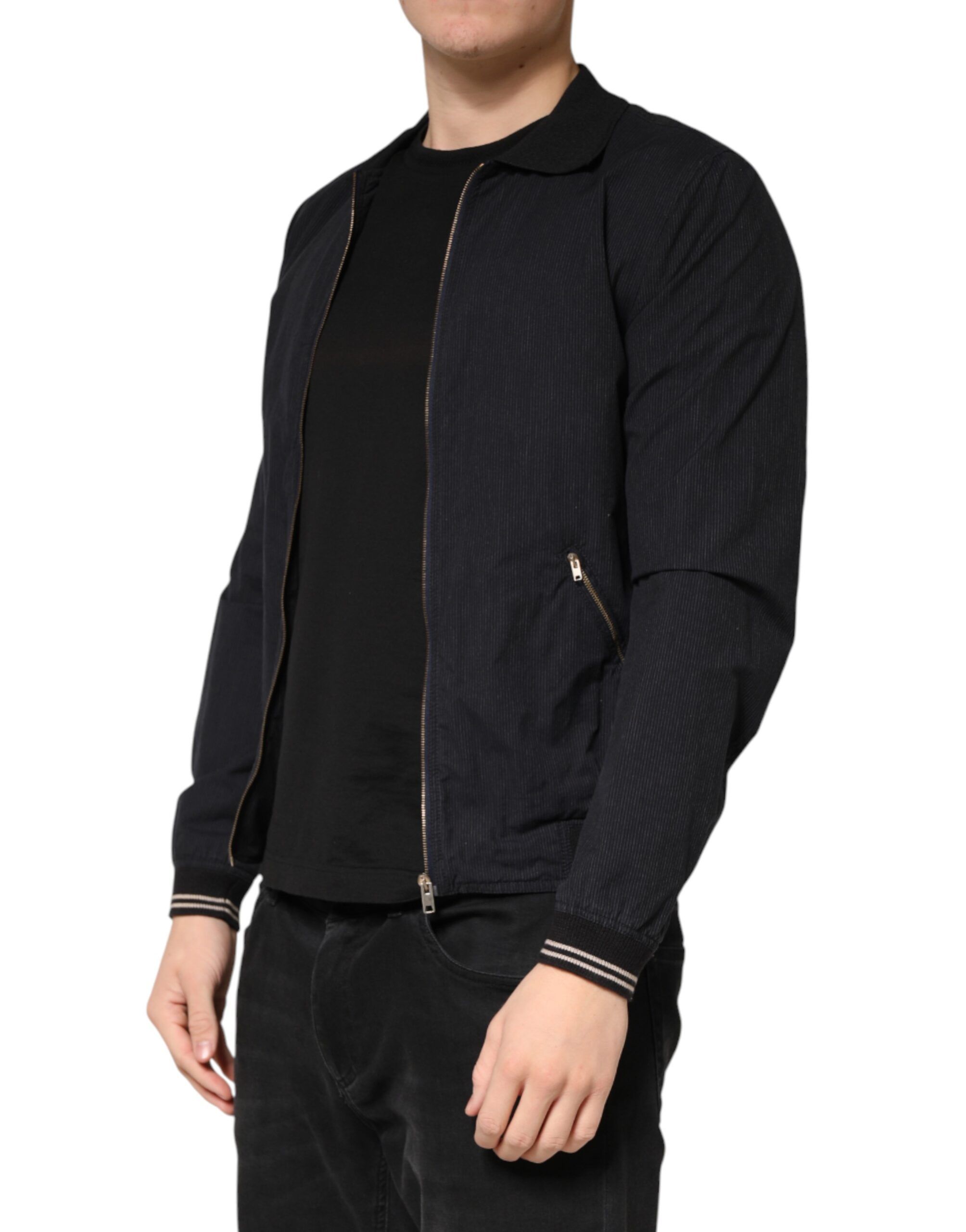 Dark Cotton Full Zip Bomber Men Men's Jacket - Dolce & Gabbana - Modalova
