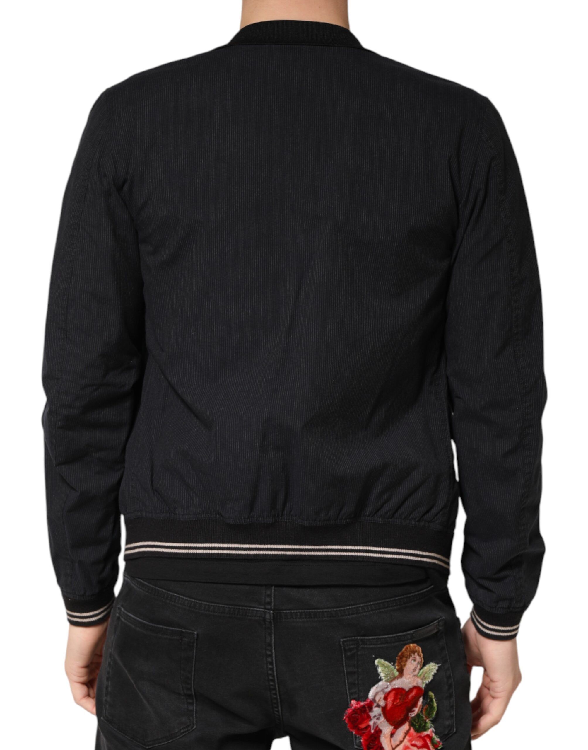 Dark Cotton Full Zip Bomber Men Men's Jacket - Dolce & Gabbana - Modalova