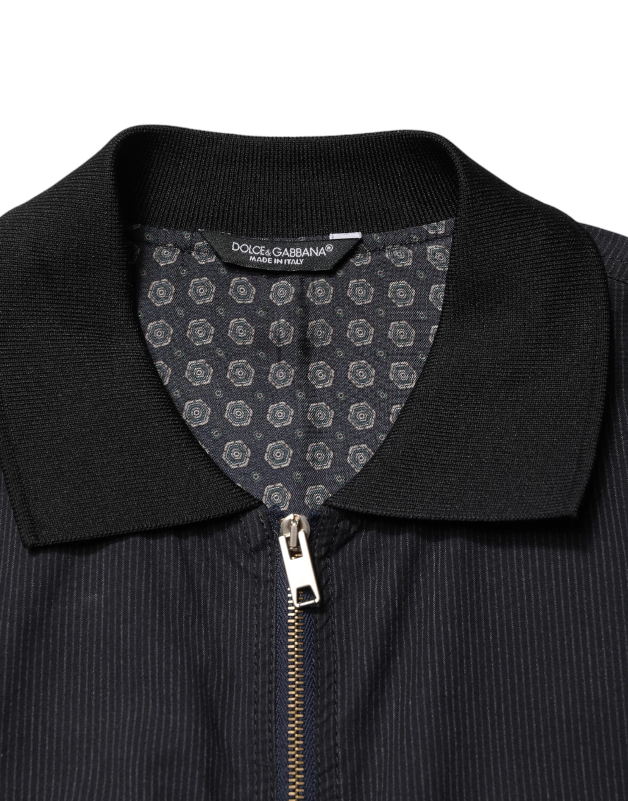 Dark Cotton Full Zip Bomber Men Men's Jacket - Dolce & Gabbana - Modalova