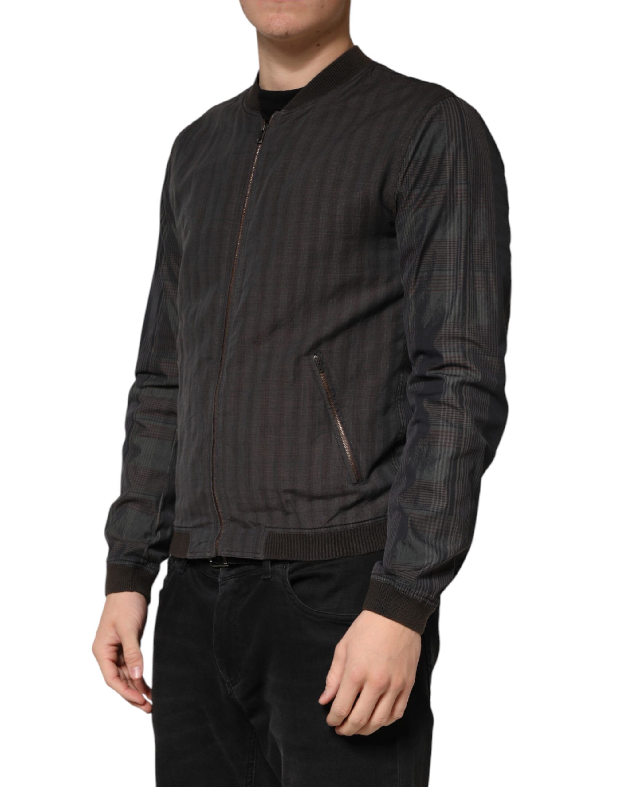 Stripes Cotton Full Zip Bomber Men's Jacket - Dolce & Gabbana - Modalova