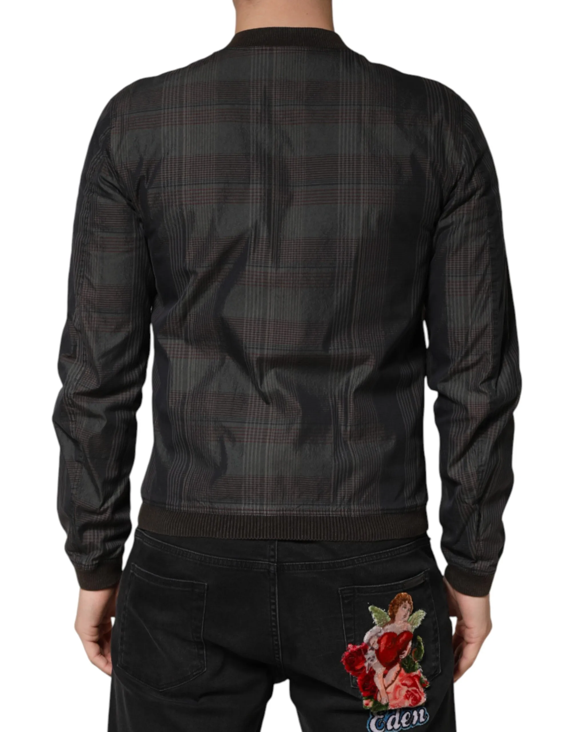 Stripes Cotton Full Zip Bomber Men's Jacket - Dolce & Gabbana - Modalova