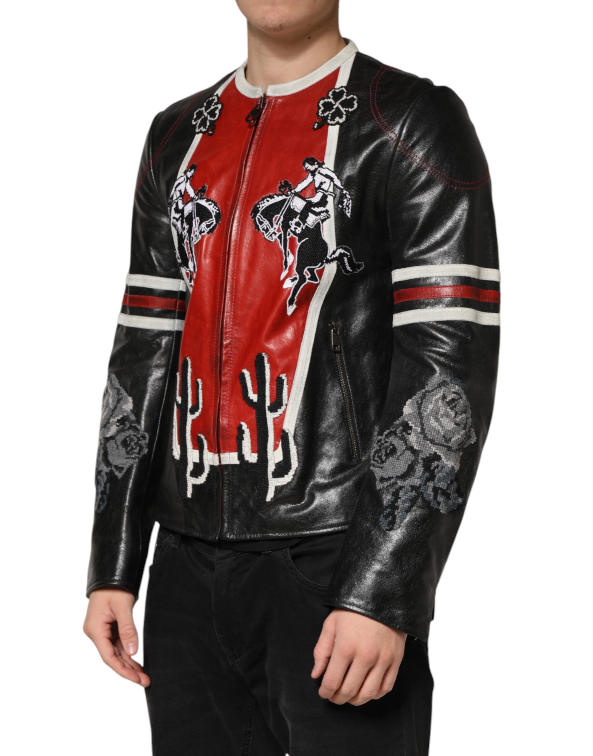 Guns n' Roses Full Zip Men Biker Men's Jacket - Dolce & Gabbana - Modalova