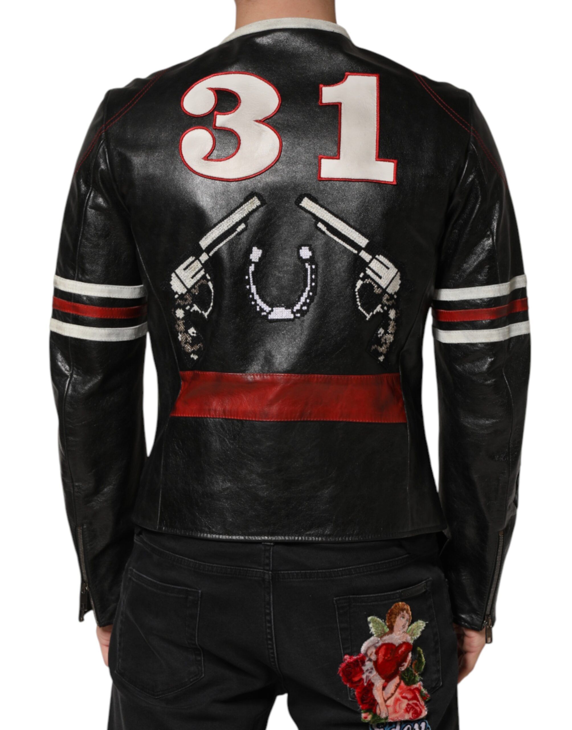 Guns n' Roses Full Zip Men Biker Men's Jacket - Dolce & Gabbana - Modalova