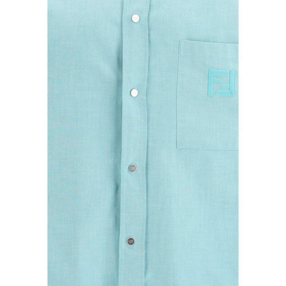 Fendi Blue Cotton Dress Men's Shirt - Fendi - Modalova