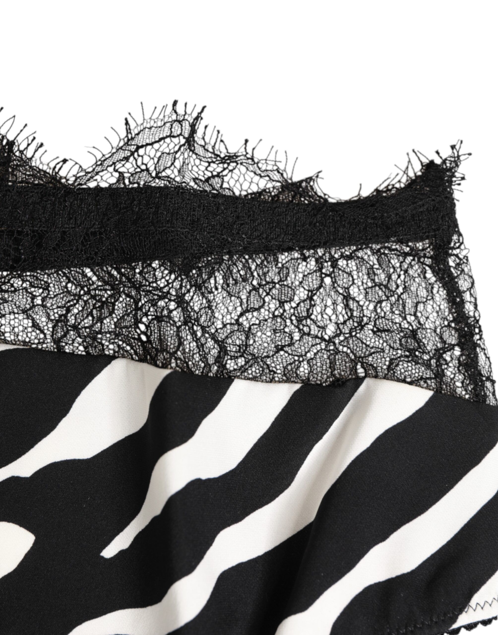 Zebra Print Lace Trim High Women's Underwear - Dolce & Gabbana - Modalova