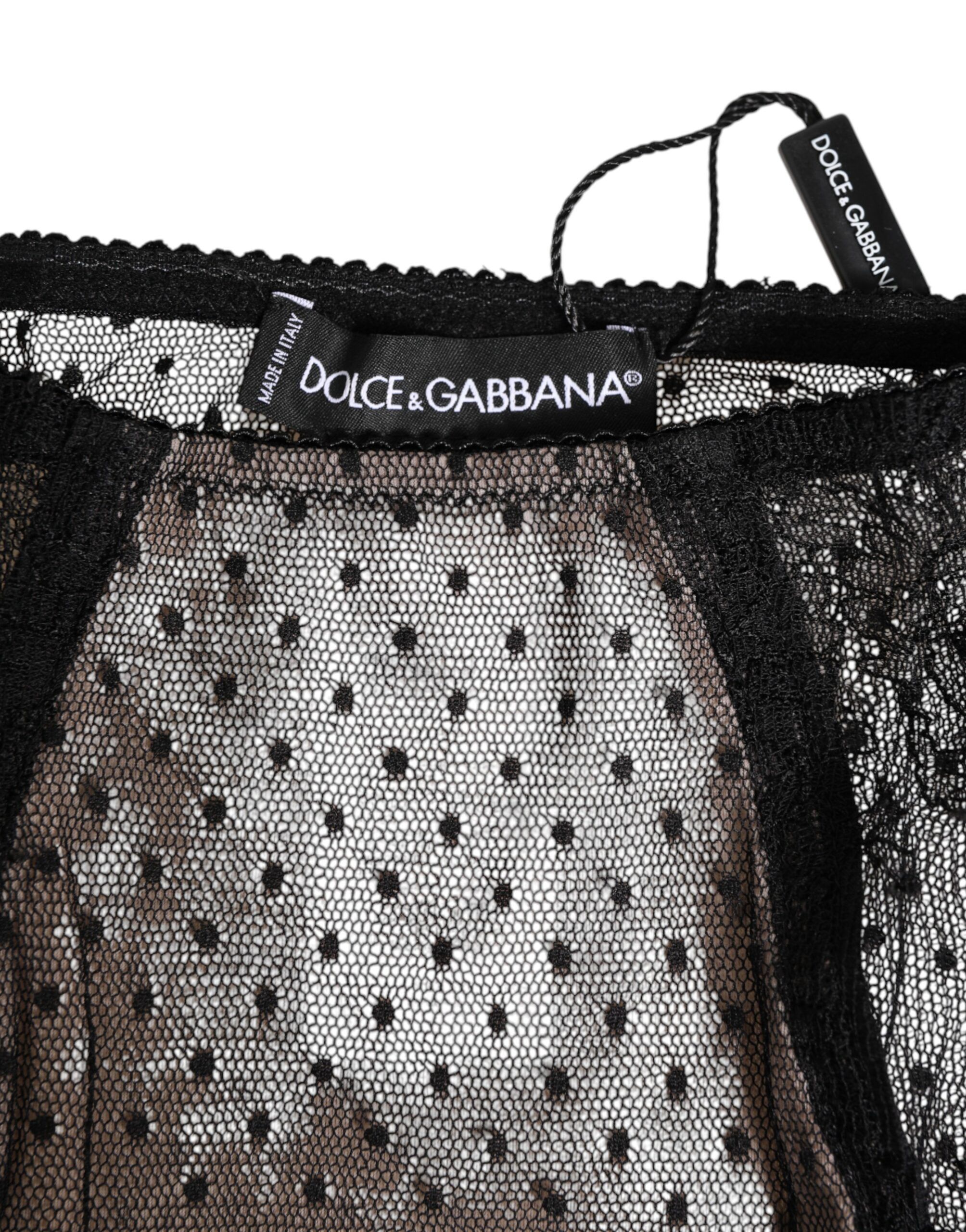 Sheer Polka Dot Lace High Waist Women's Underwear - Dolce & Gabbana - Modalova