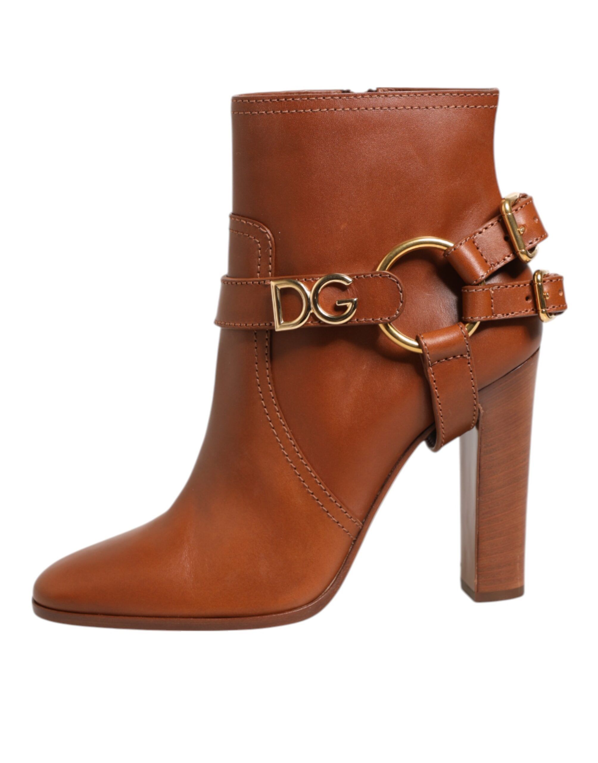 Leather DG Logo Buckle Ankle Boots Women's Shoes - Dolce & Gabbana - Modalova