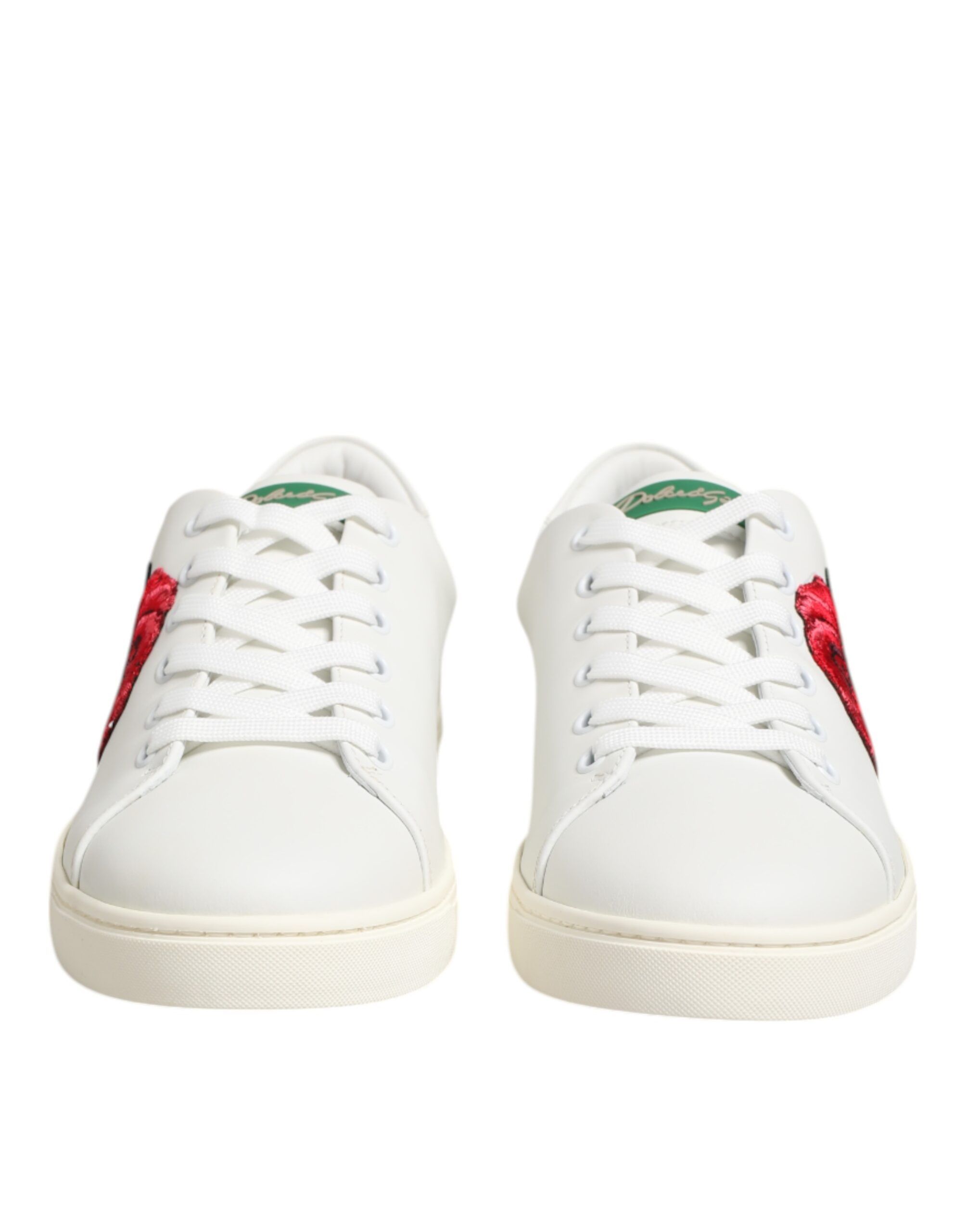 Leather Rose Embroidery Low-Top Women's Shoes - Dolce & Gabbana - Modalova