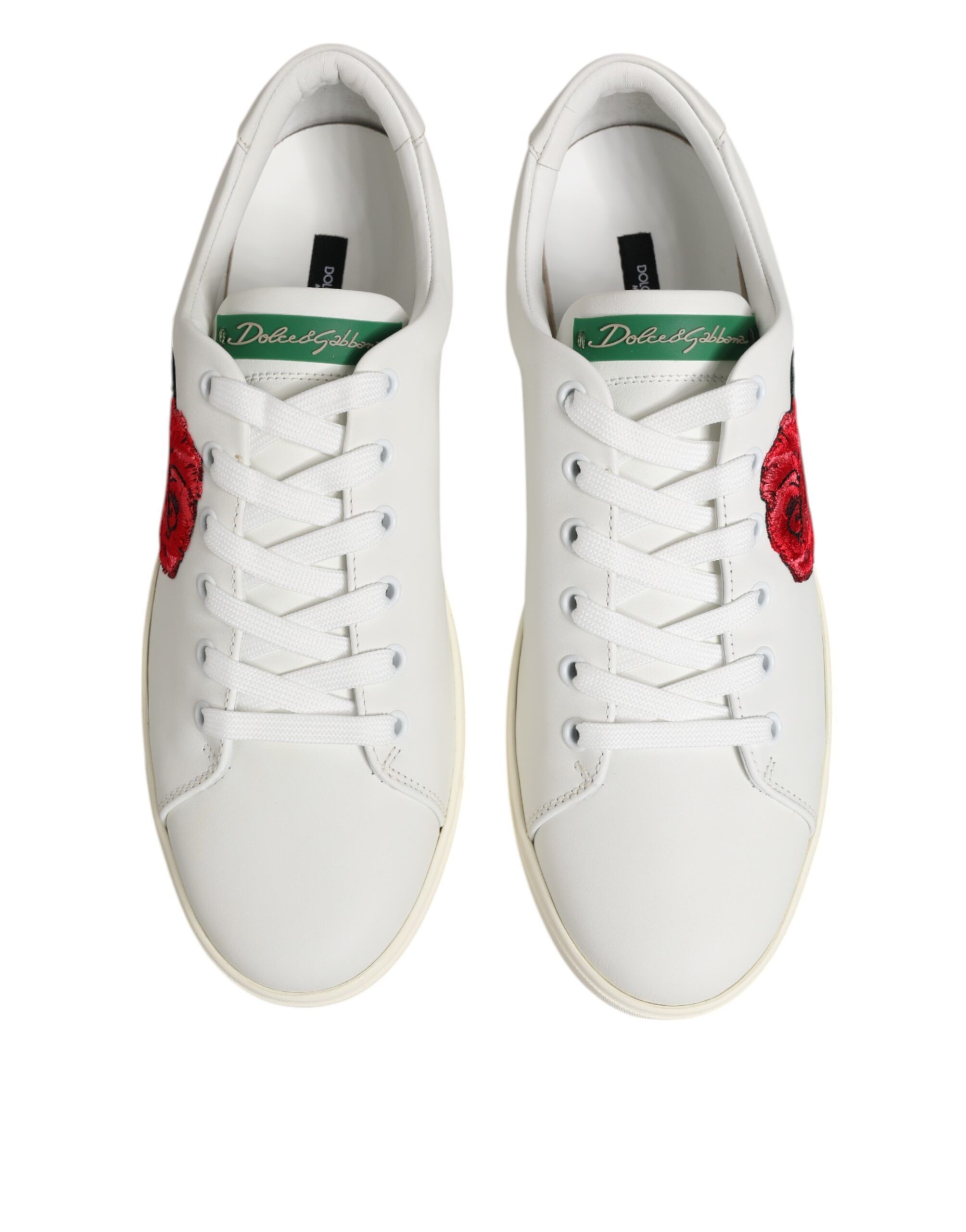 Leather Rose Embroidery Low-Top Women's Shoes - Dolce & Gabbana - Modalova
