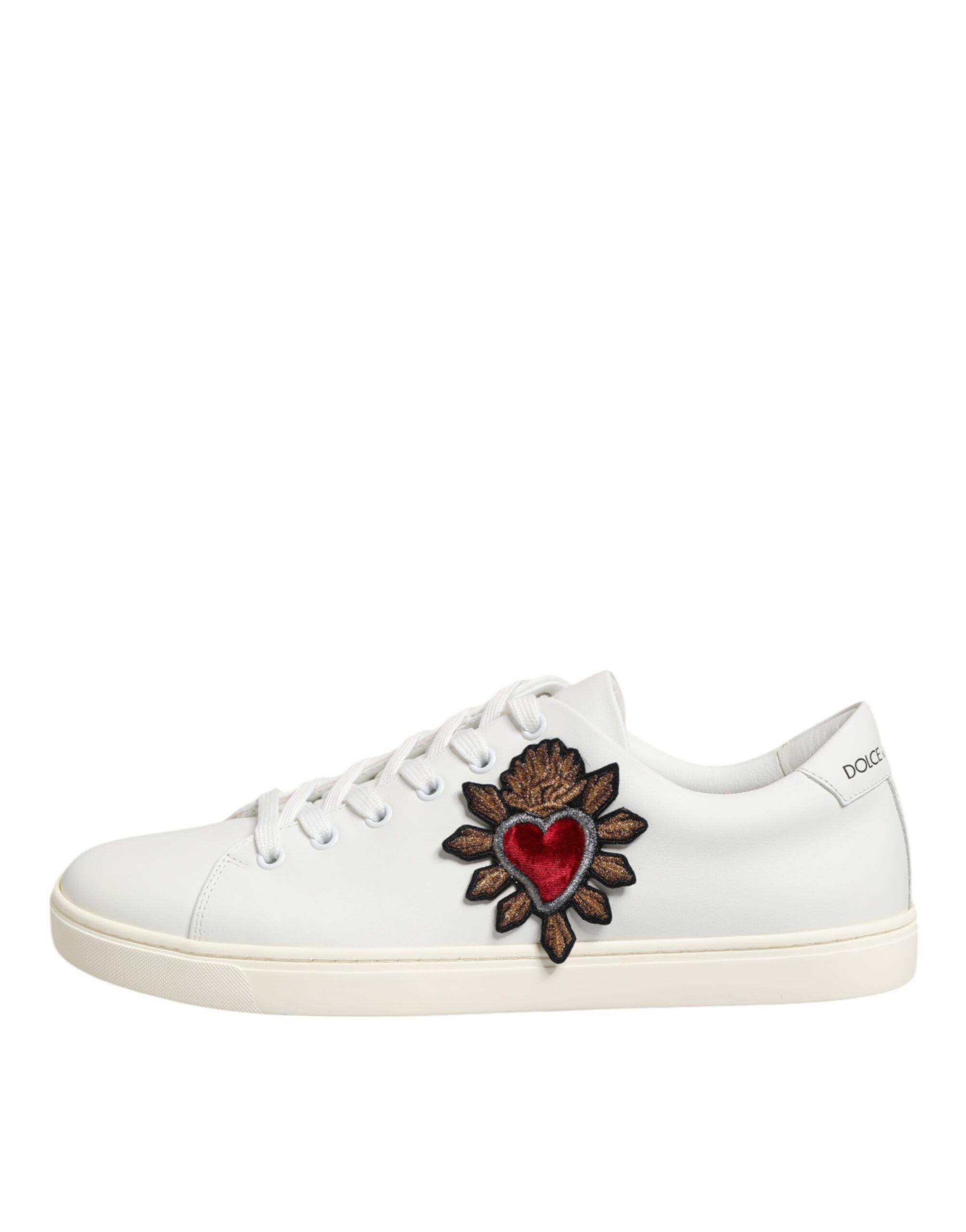 Leather Sacred Heart Patch Sneakers Women's Shoes - Dolce & Gabbana - Modalova