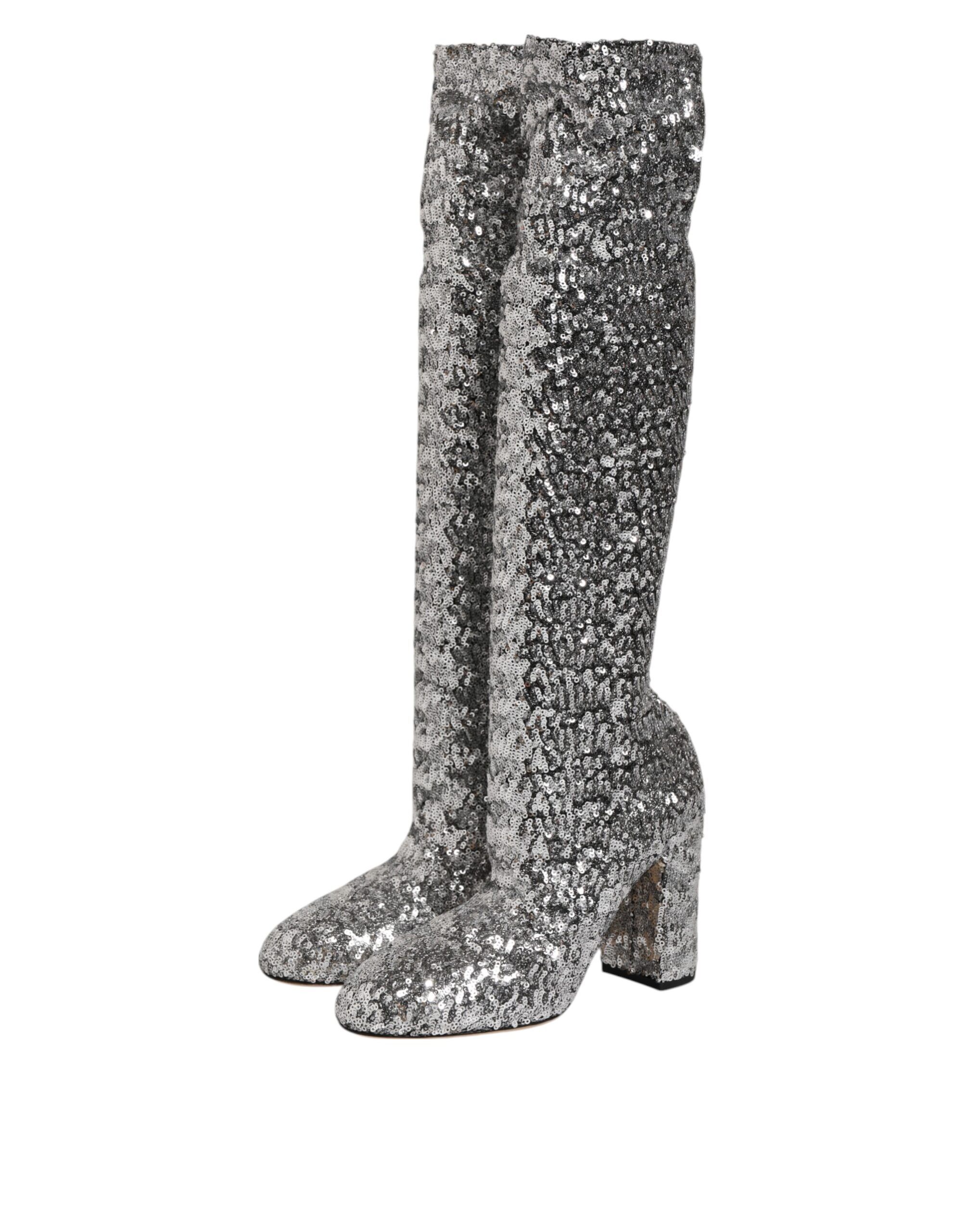 Women's Sequins Glitter High Heel Boot Women's Shoes - Dolce & Gabbana - Modalova