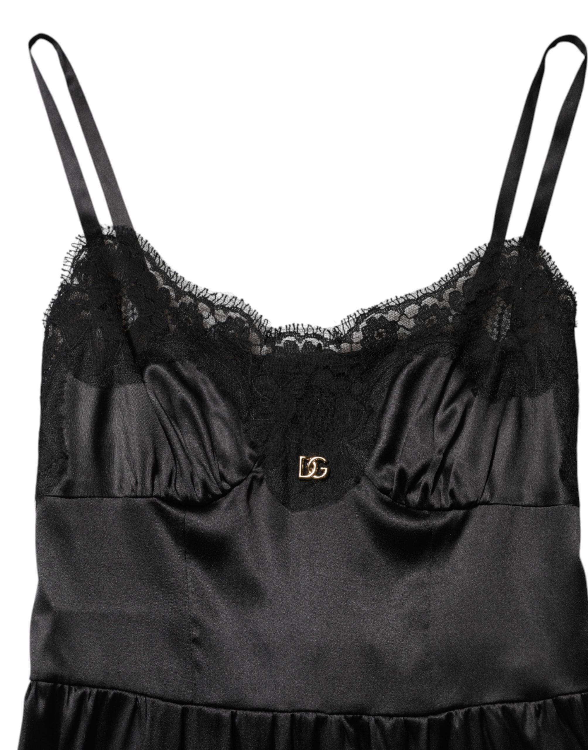 Silk Blend Lace Trim Sleeveless Mini Women's Dress - Dolce & Gabbana - Modalova
