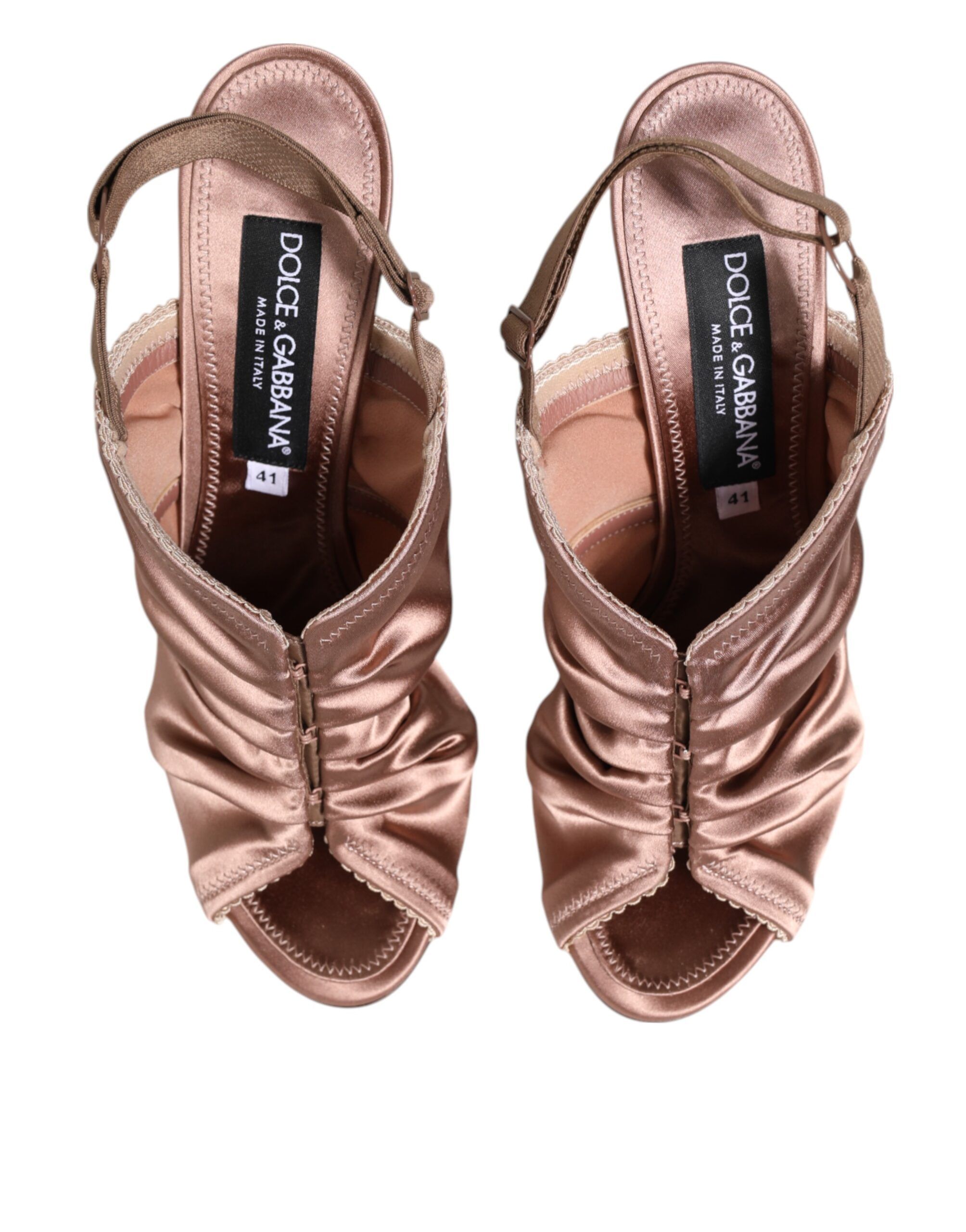 Satin Ruched Slingback Sandals Women's Shoes - Dolce & Gabbana - Modalova