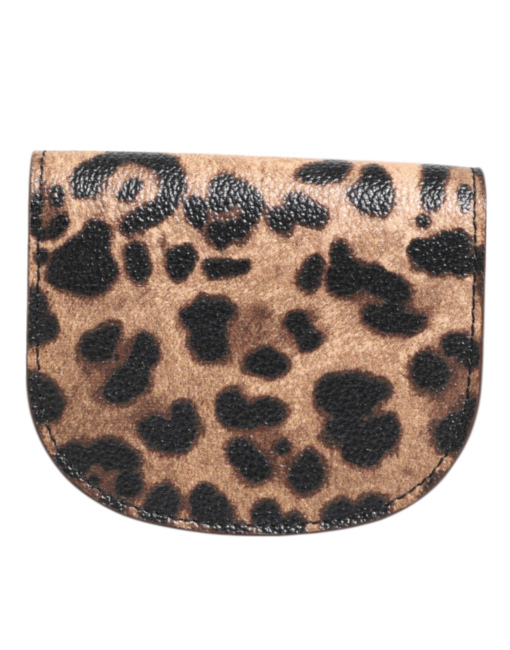 Leopard Print Calf Leather Small Coin Purse Women's Wallet - Dolce & Gabbana - Modalova