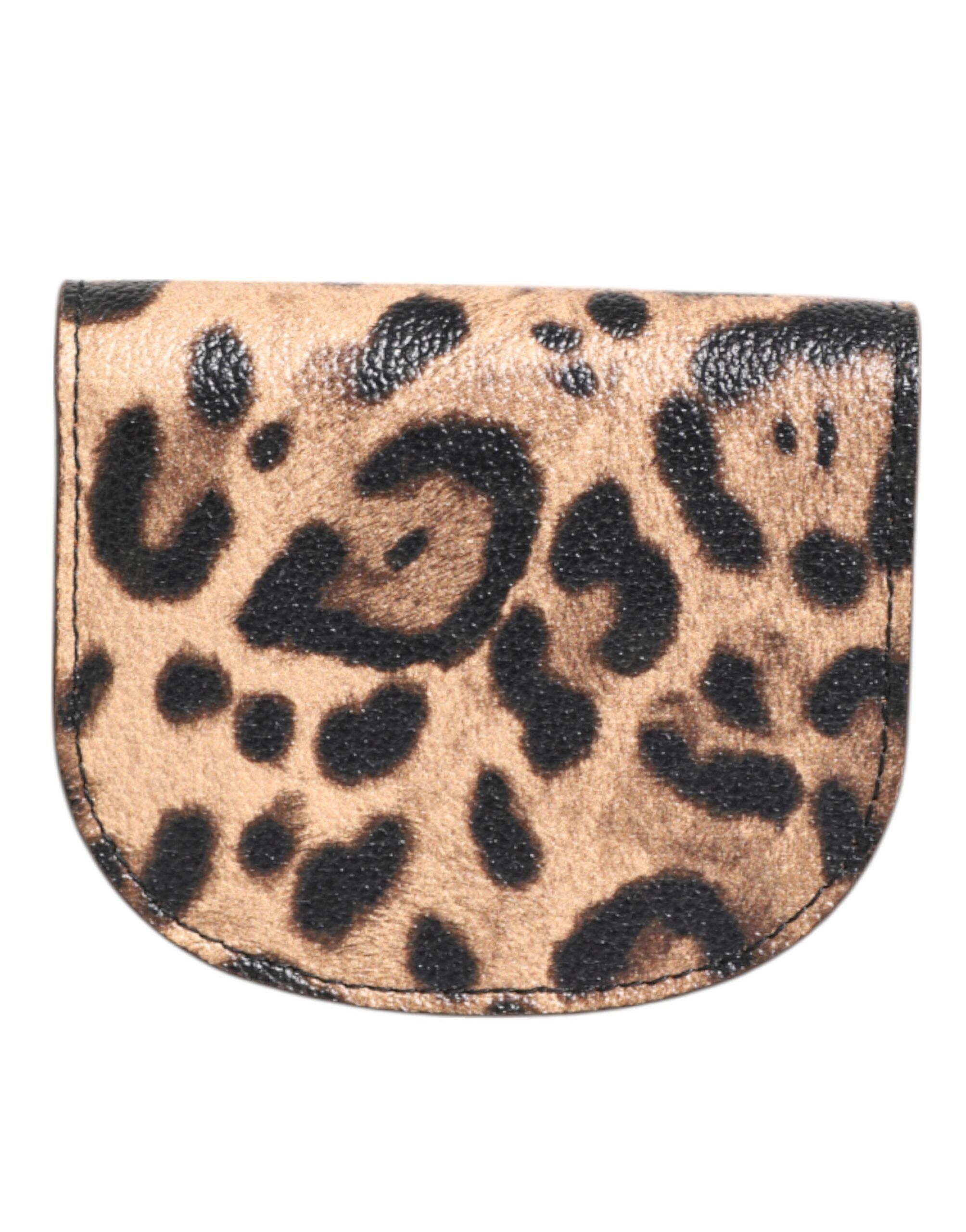 Leopard Print Calf Leather Small Coin Purse Women's Wallet - Dolce & Gabbana - Modalova
