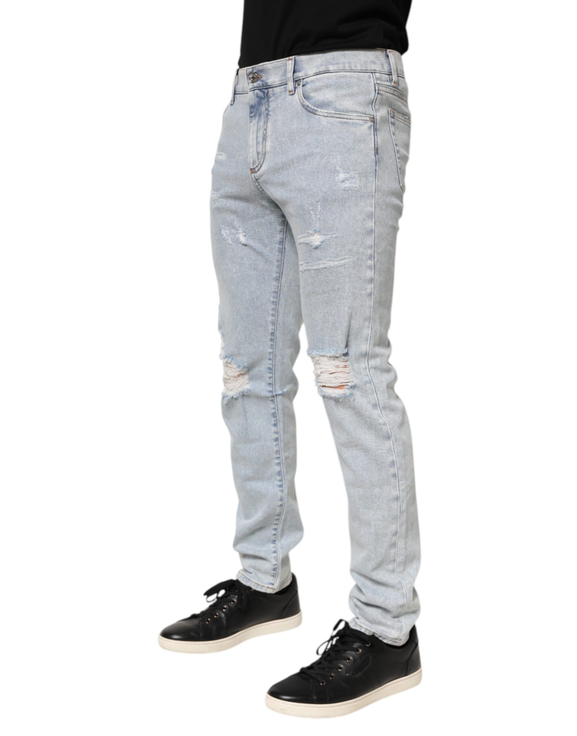 Distressed Slim Fit Ripped Denim Men's Jeans (Pre-Owned) - Dolce & Gabbana - Modalova