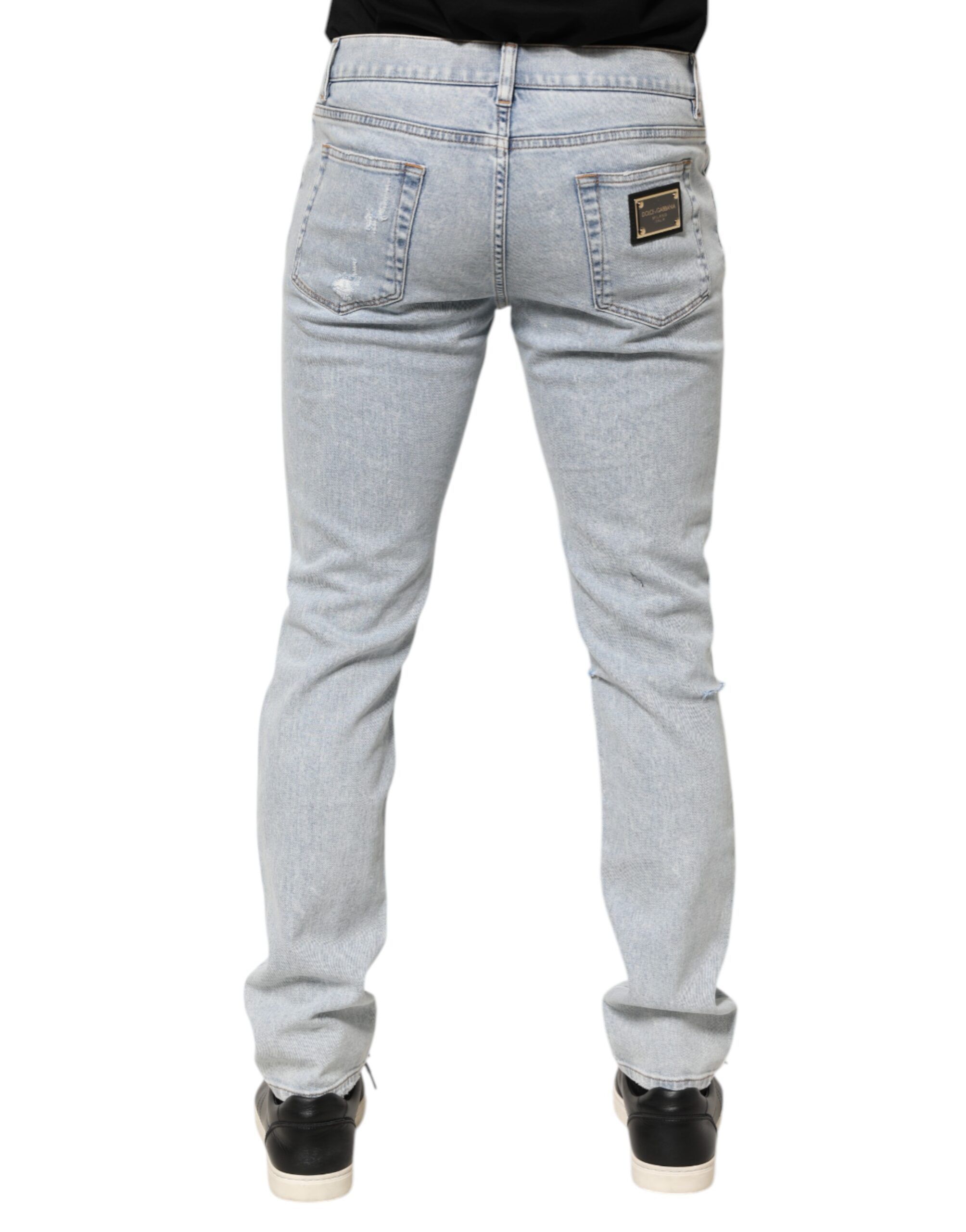 Distressed Slim Fit Ripped Denim Men's Jeans (Pre-Owned) - Dolce & Gabbana - Modalova