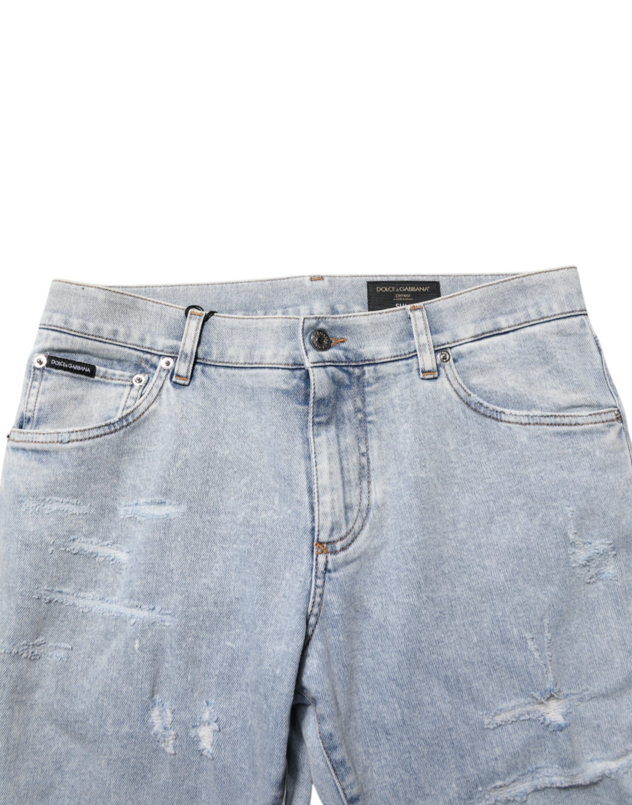 Distressed Slim Fit Ripped Denim Men's Jeans (Pre-Owned) - Dolce & Gabbana - Modalova
