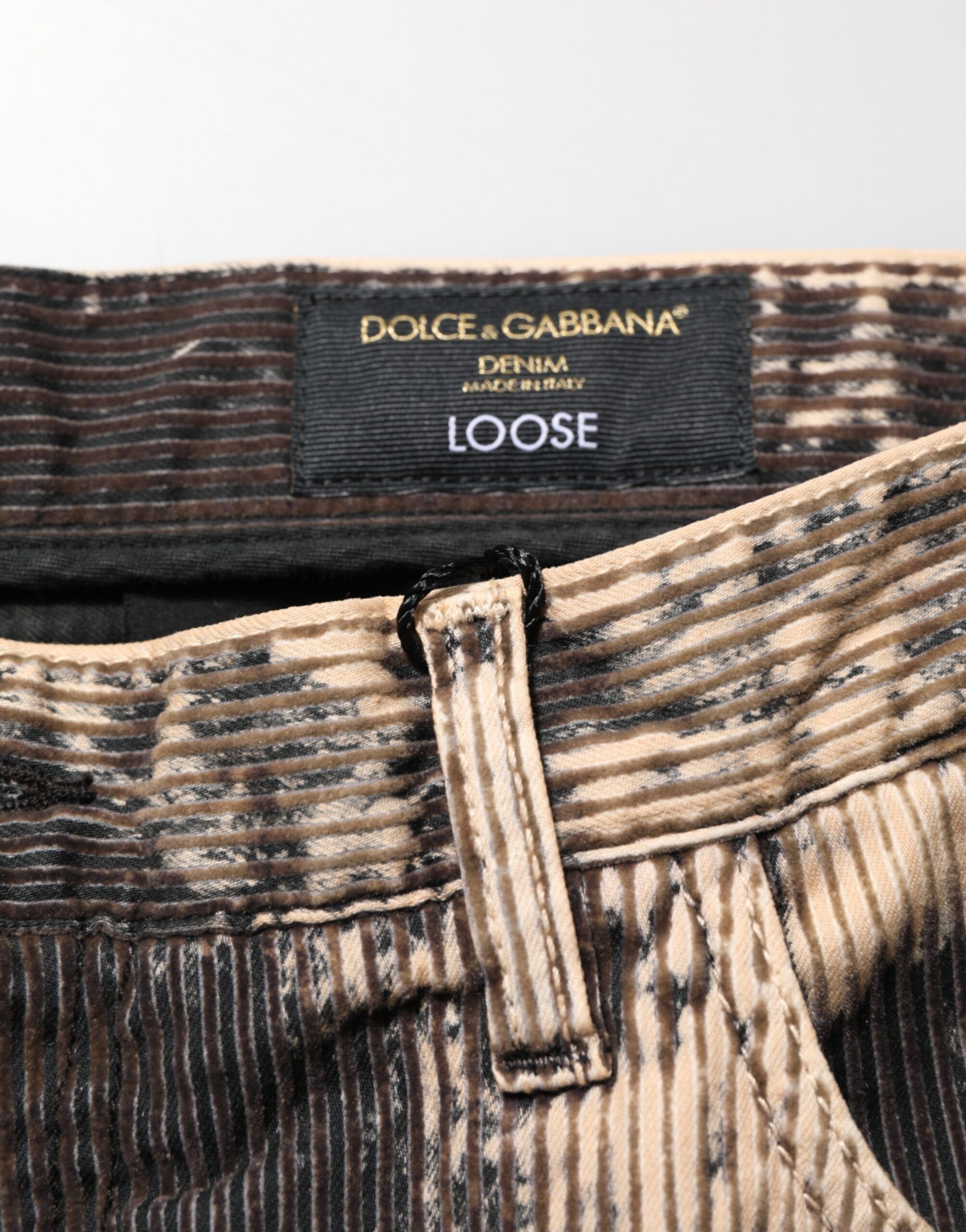 Black Corduroy Tie-Dye Cotton Blend Men's Pants - Dolce & Gabbana - Modalova