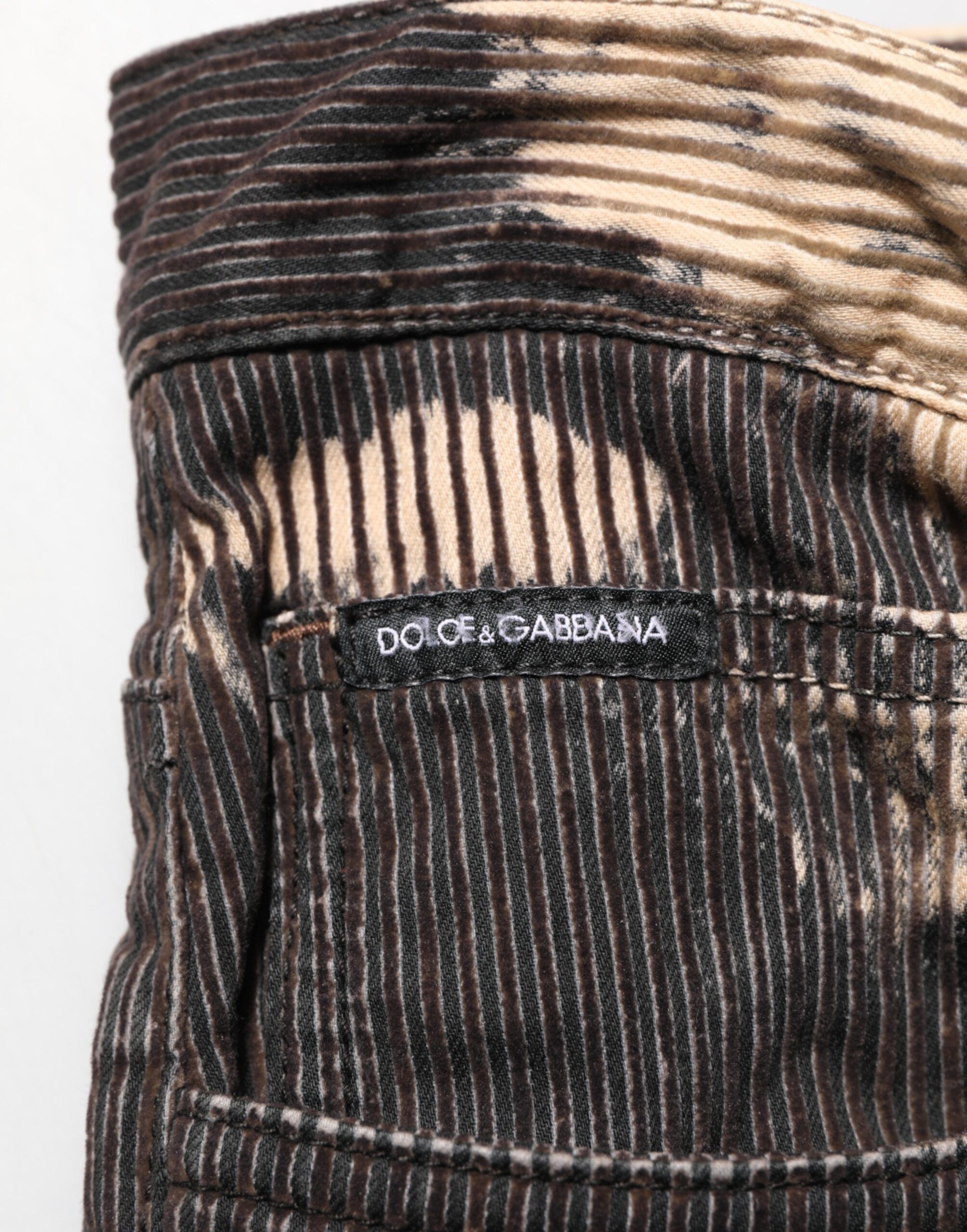 Black Corduroy Tie-Dye Cotton Blend Men's Pants - Dolce & Gabbana - Modalova
