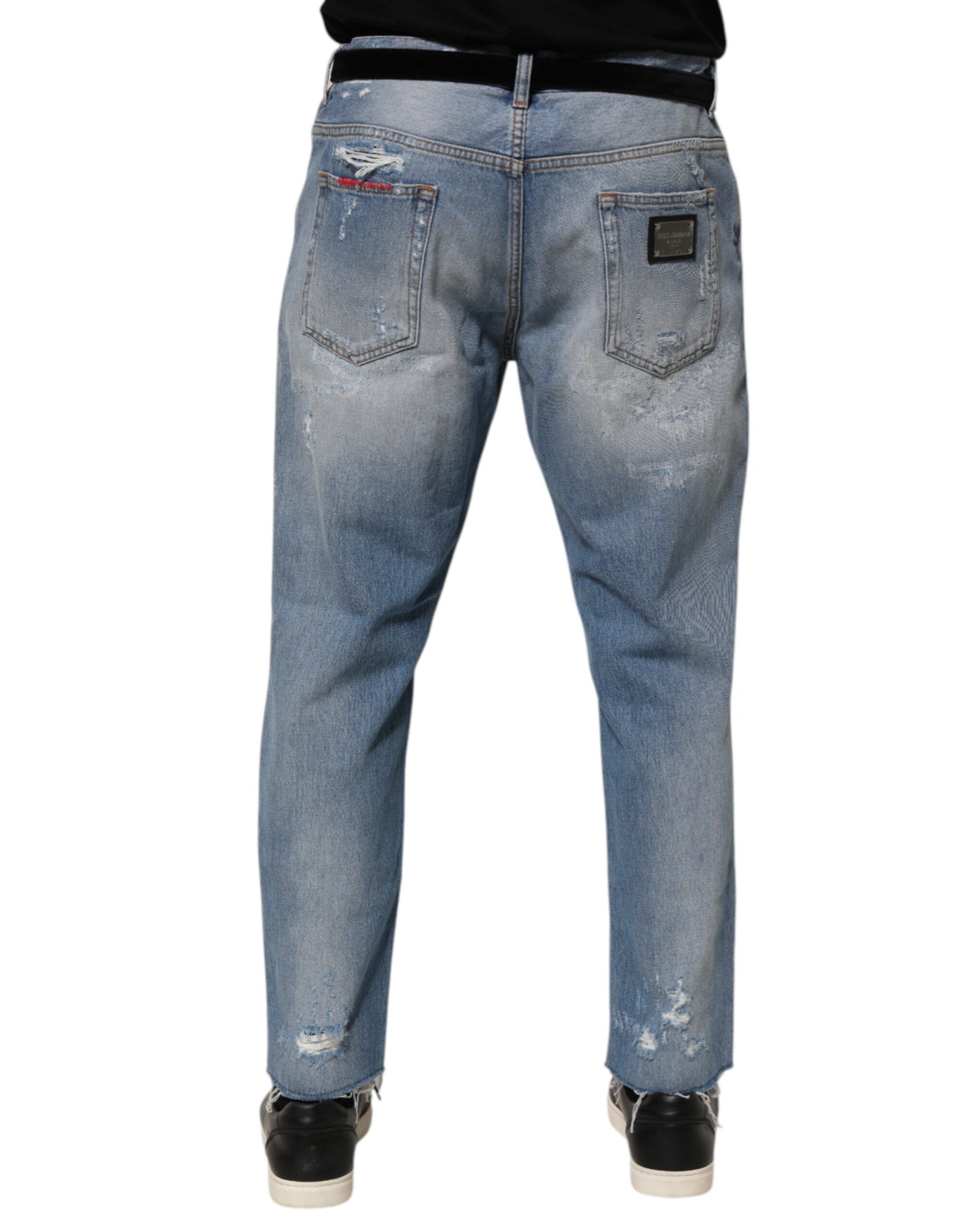 Distressed Ripped Denim Pants Men's Jeans - Dolce & Gabbana - Modalova