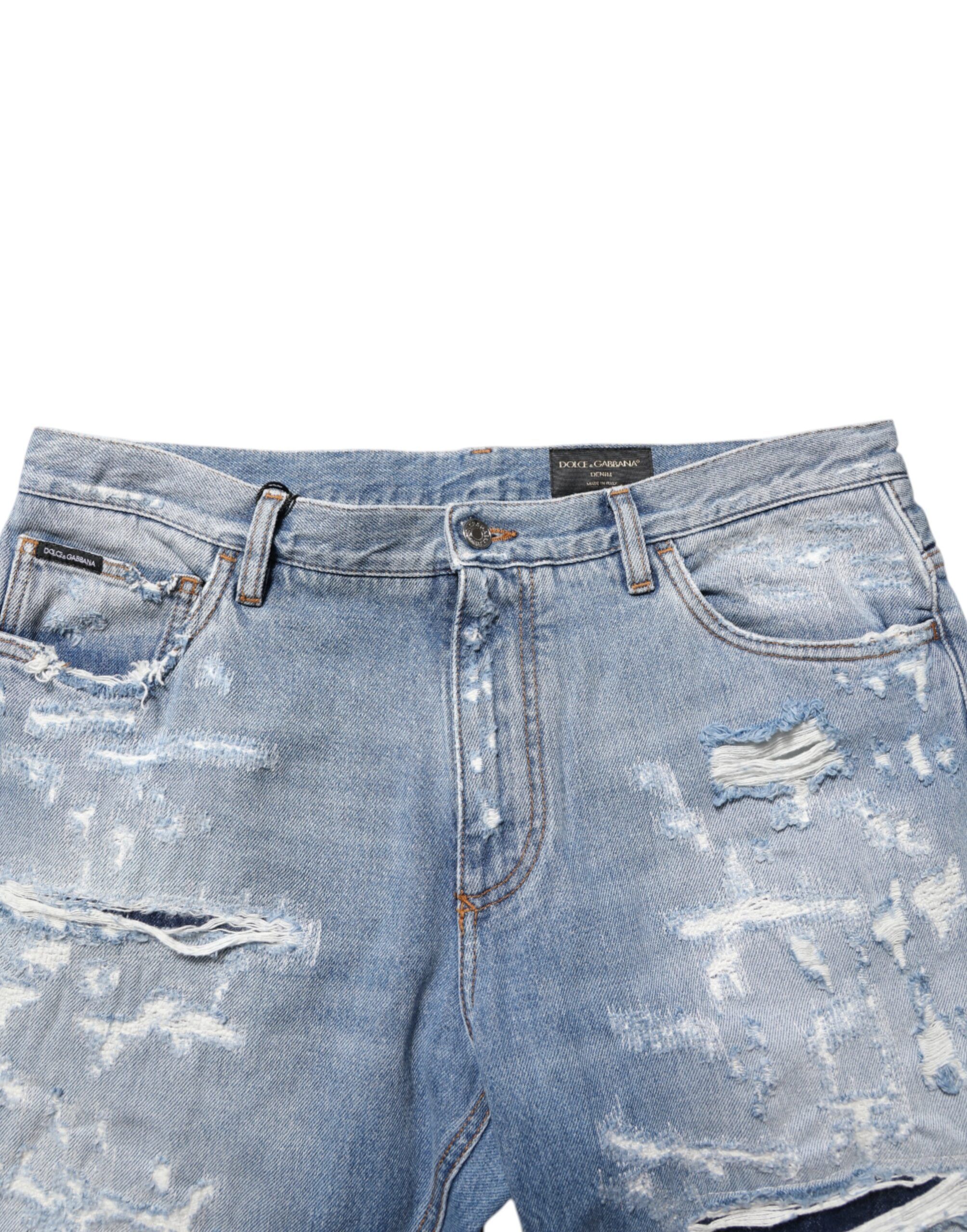 Distressed Ripped Denim Pants Men's Jeans - Dolce & Gabbana - Modalova