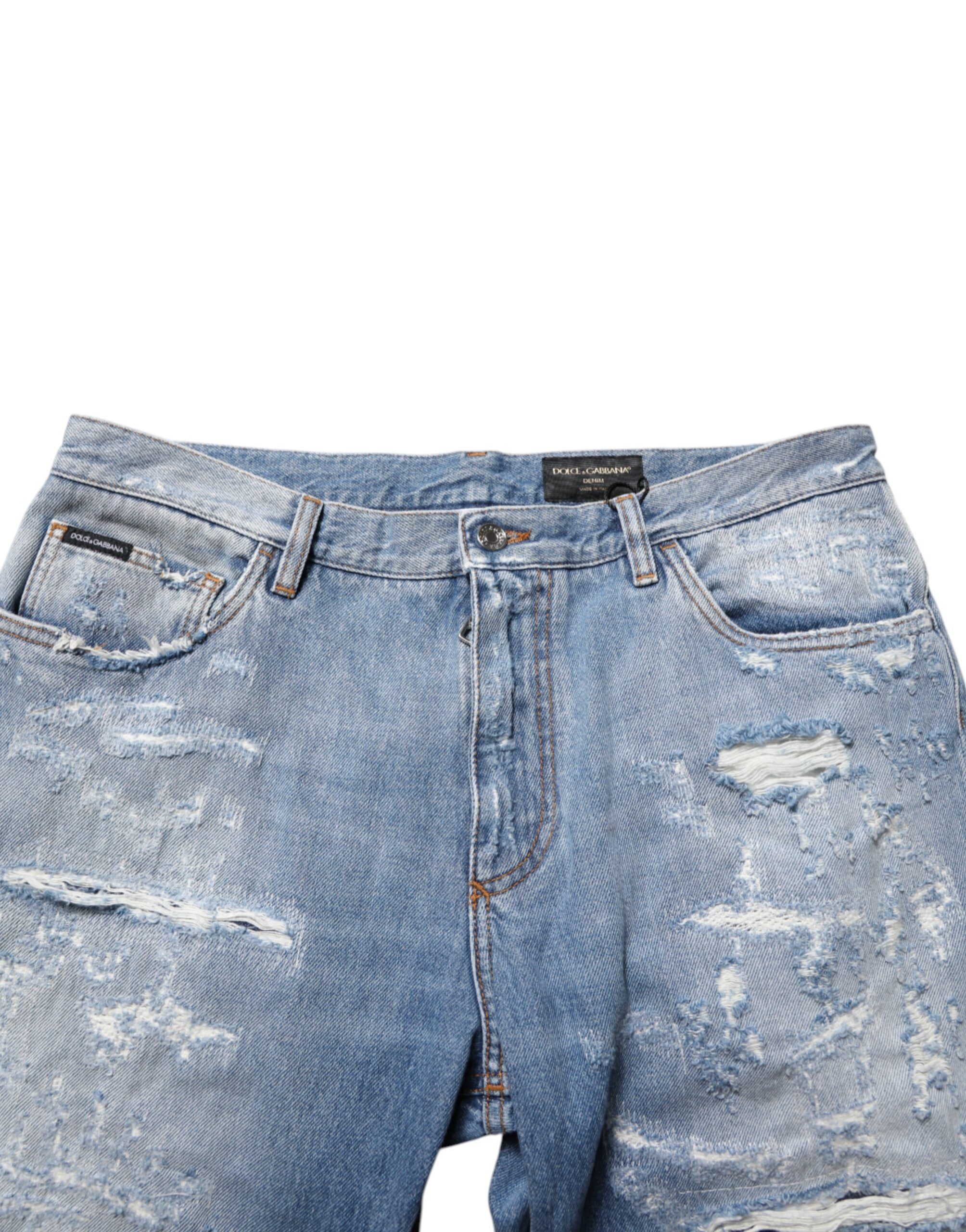 Distressed Ripped Denim Trouser Men's Jeans - Dolce & Gabbana - Modalova