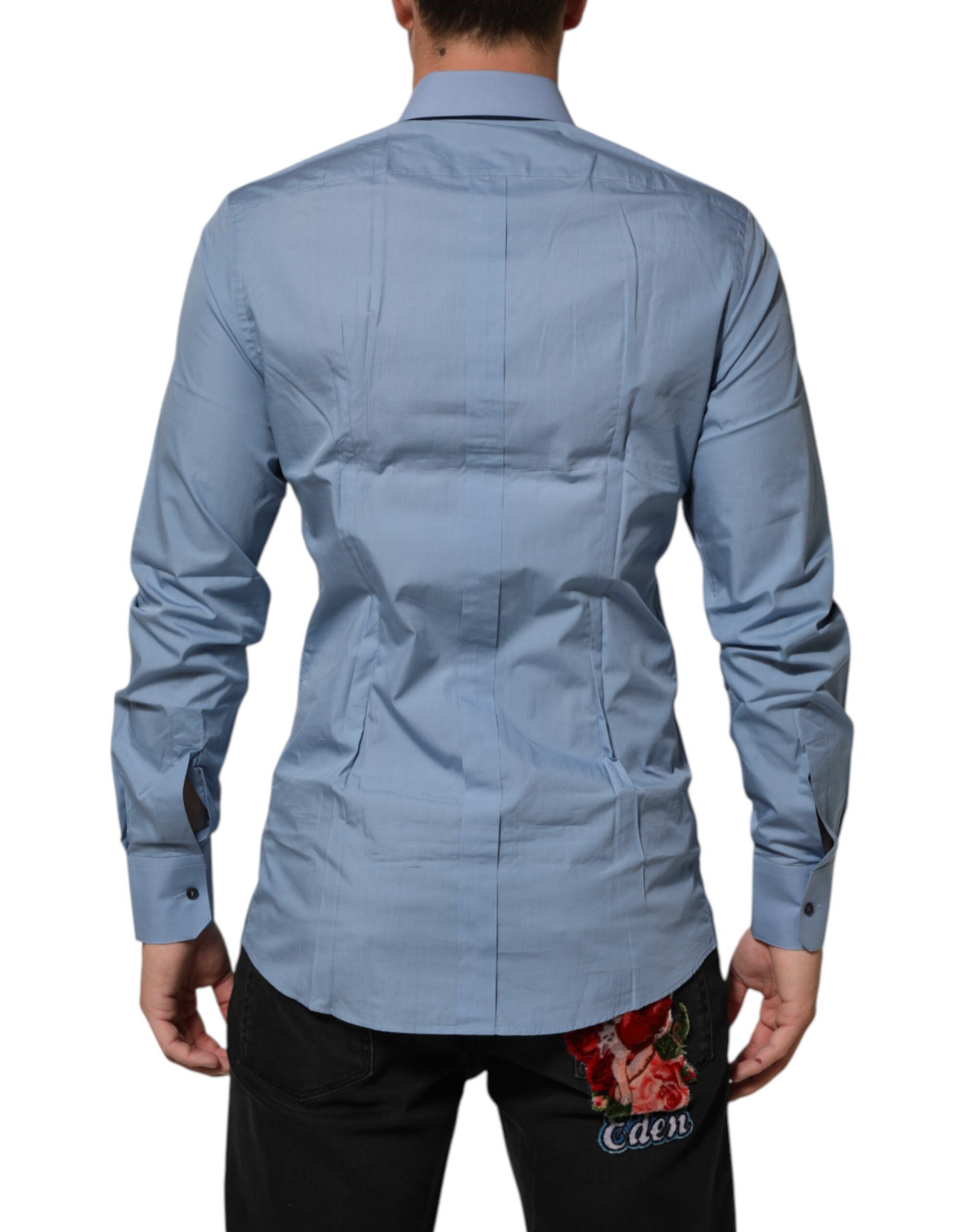 Blue Cotton Collared GOLD Formal Dress Men's Shirt (Pre-Owned) - Dolce & Gabbana - Modalova