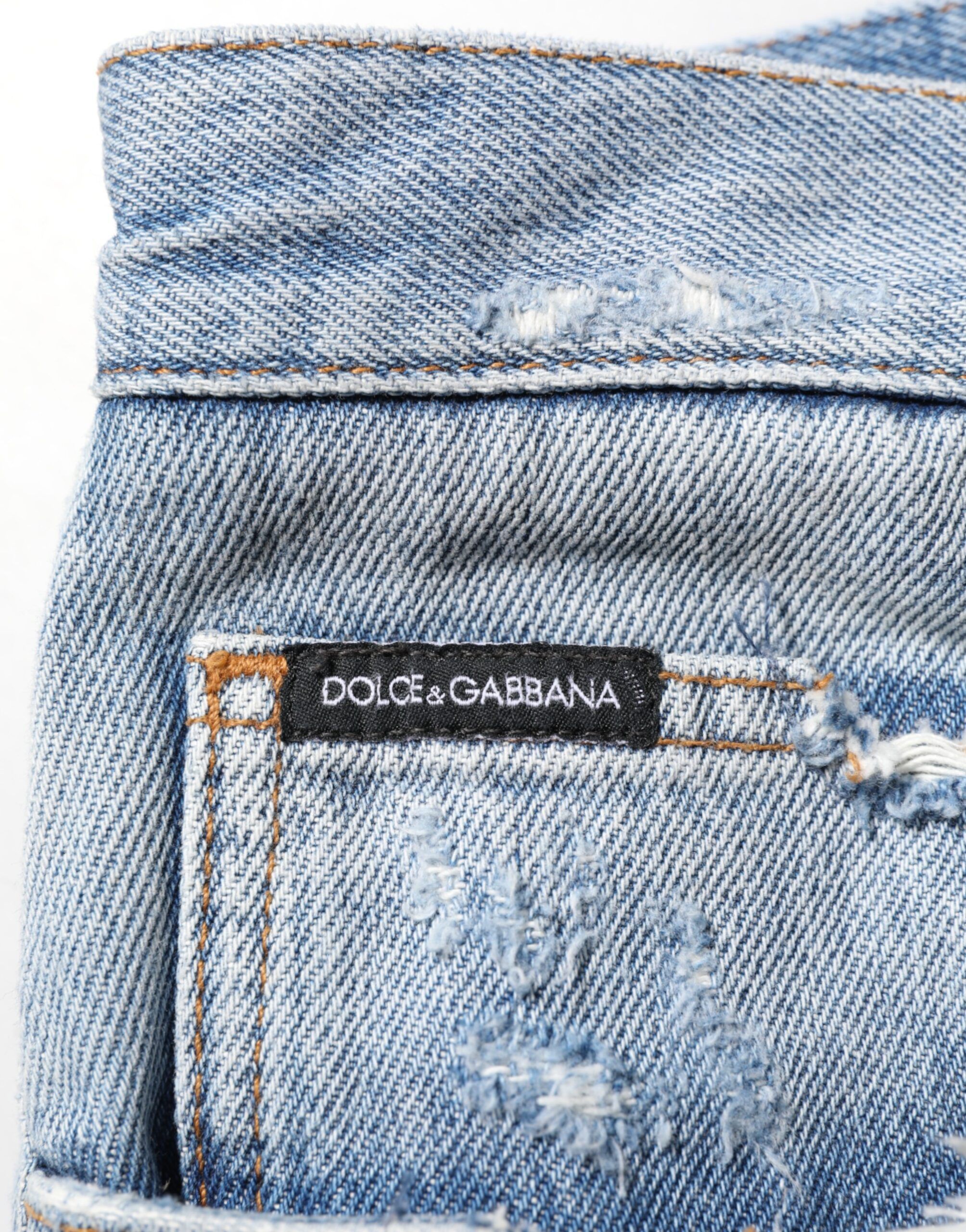 Distressed Ripped Denim Trouser Men's Jeans - Dolce & Gabbana - Modalova