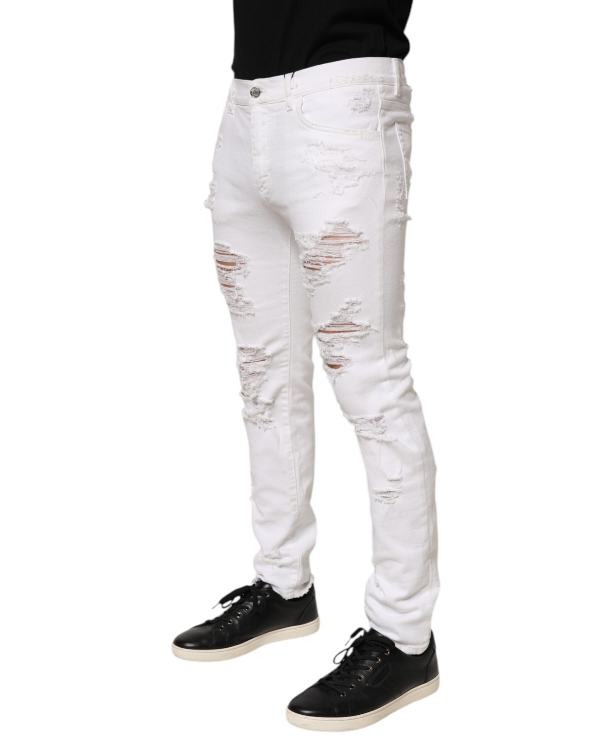 Distressed Ripped Denim Trouser Men's Jeans - Dolce & Gabbana - Modalova