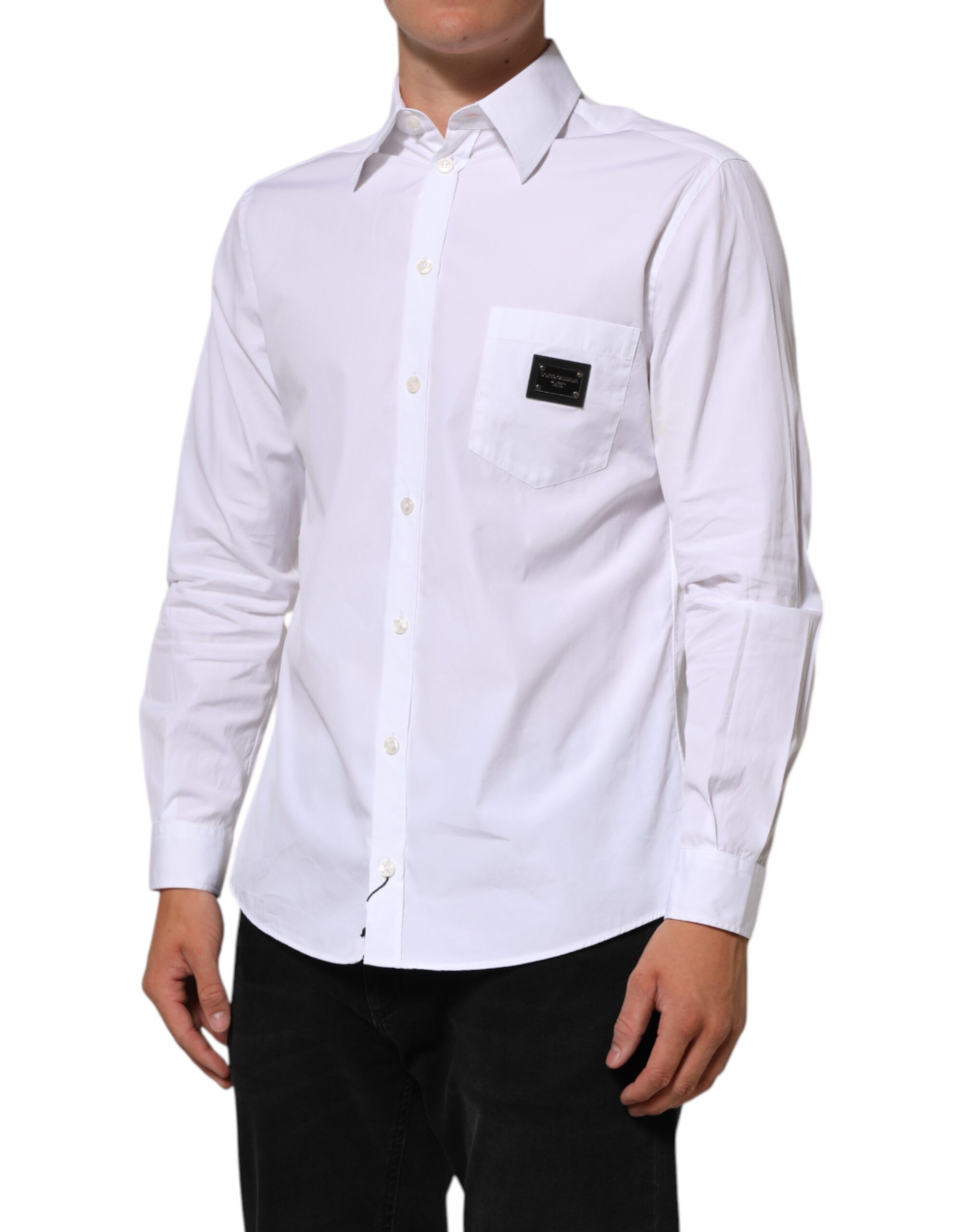 Logo Plaque Collared Formal Dress Men's Shirt (Pre-Owned) - Dolce & Gabbana - Modalova