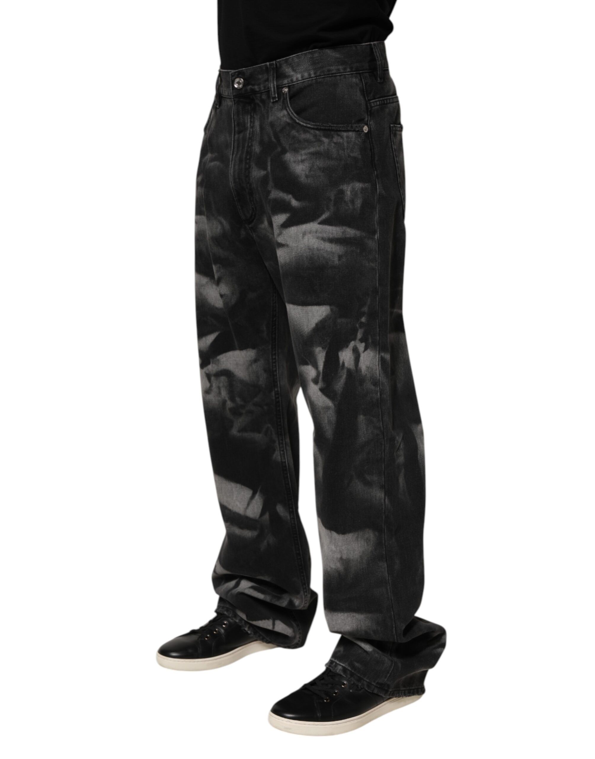 Marbled Effect Straight Men Denim Men's Jeans - Dolce & Gabbana - Modalova