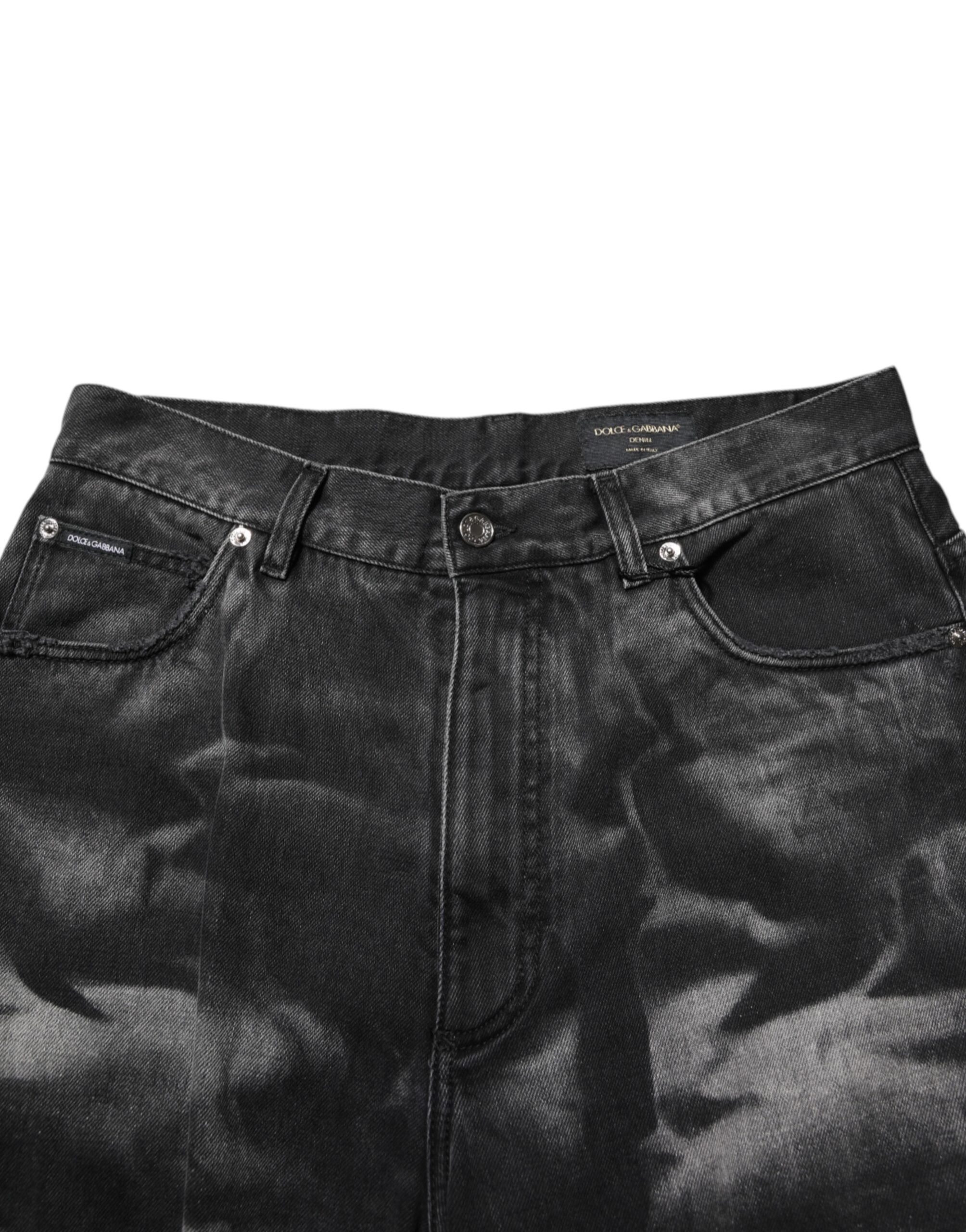 Marbled Effect Straight Men Denim Men's Jeans - Dolce & Gabbana - Modalova