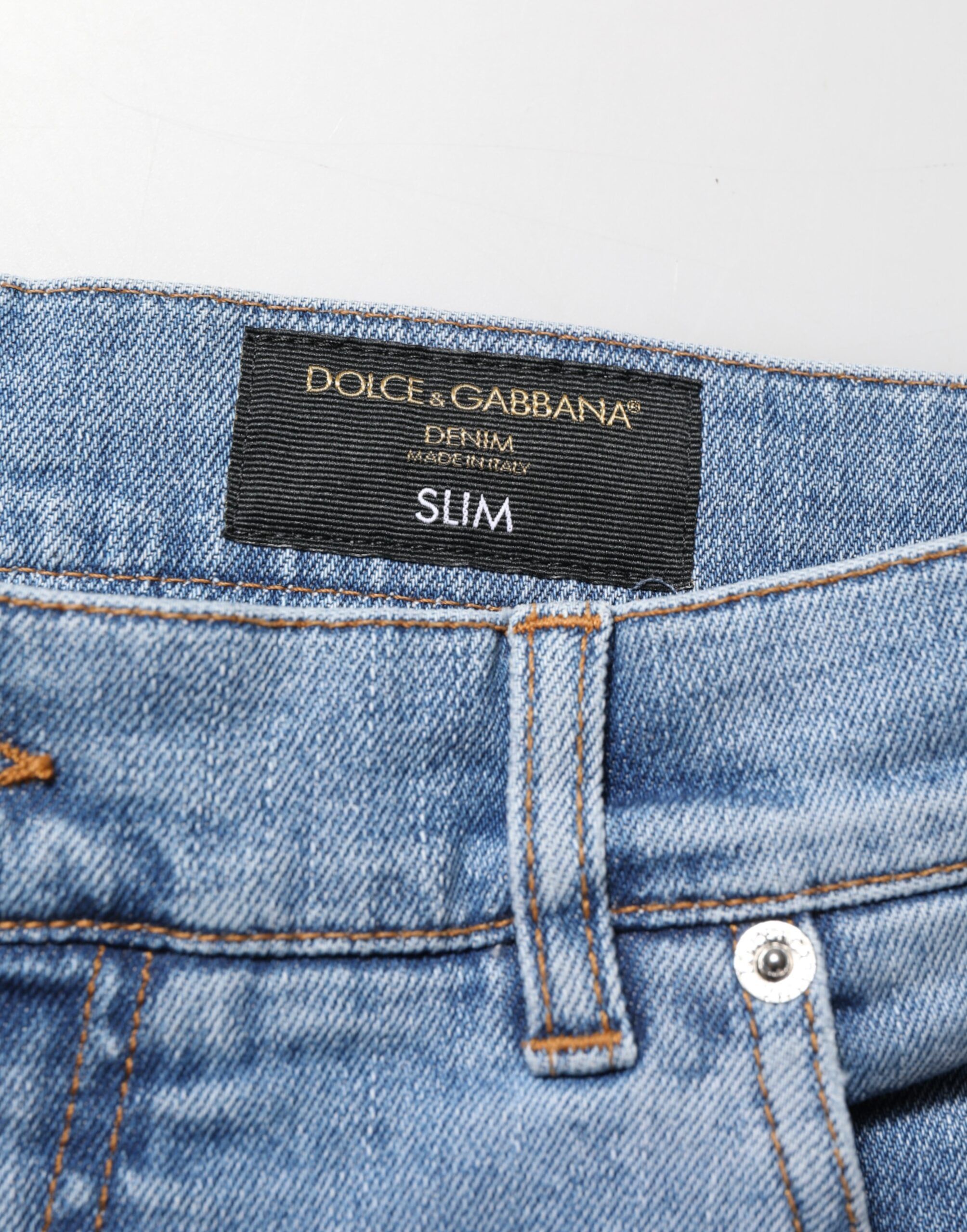 Tattered Slim Fit Cotton Denim Men's Jeans - Dolce & Gabbana - Modalova