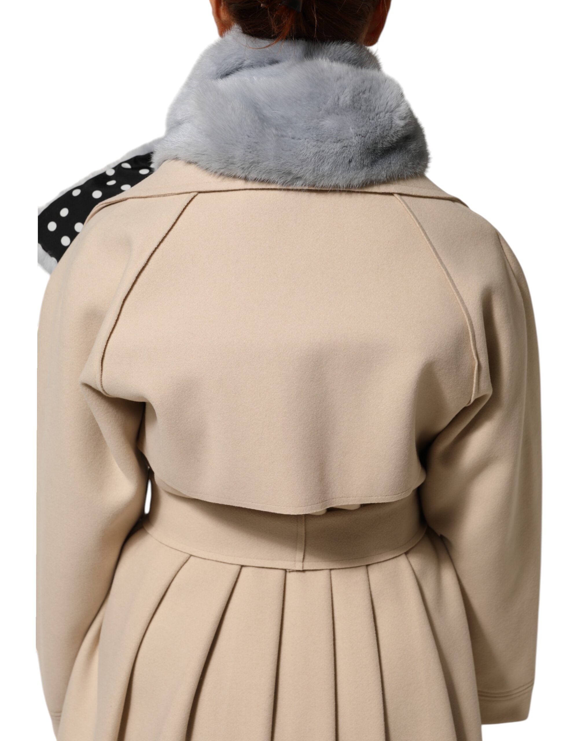 Powder Blue Mink Fur Neck Warmer Women's Scarf - Dolce & Gabbana - Modalova