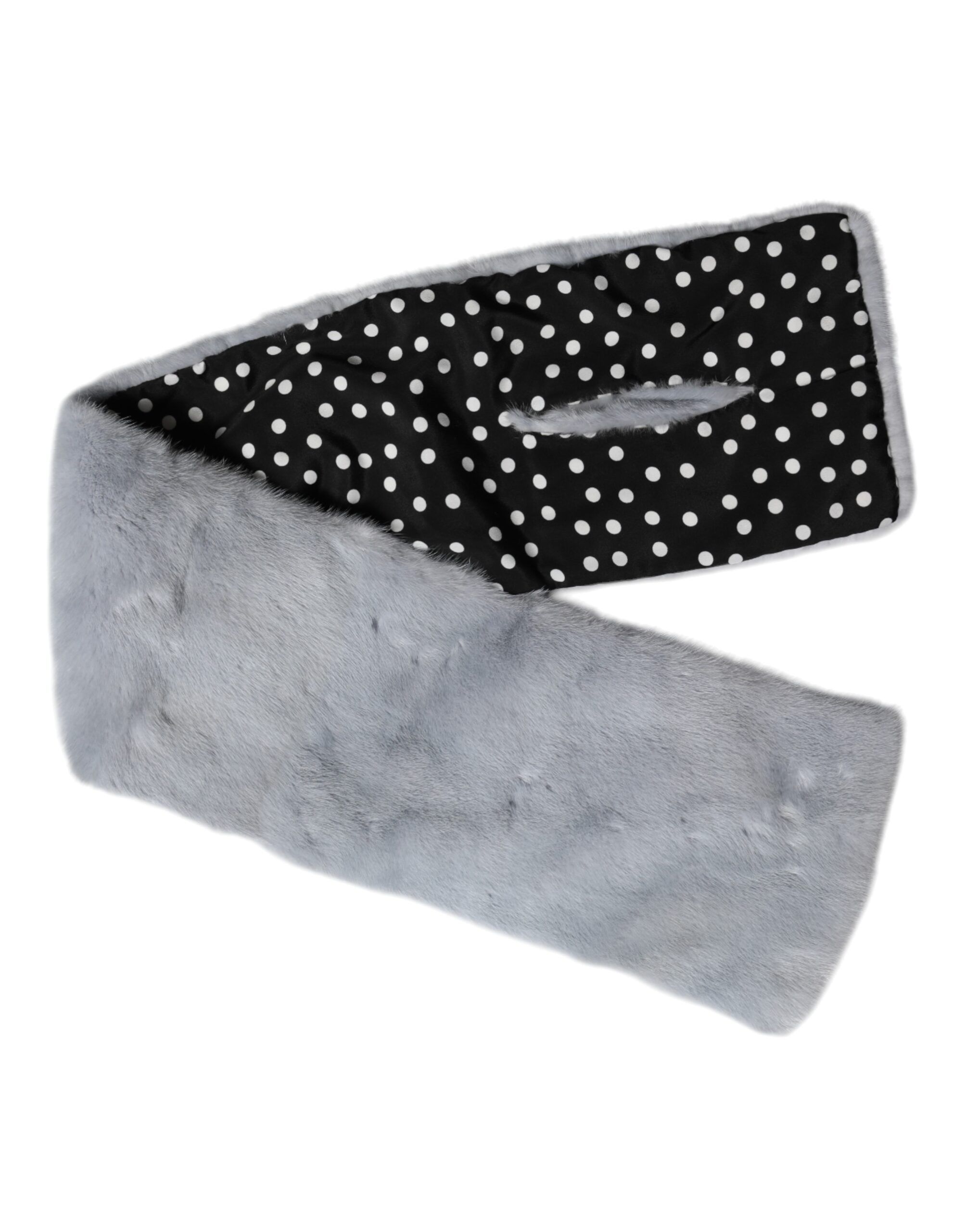 Powder Blue Mink Fur Neck Warmer Women's Scarf - Dolce & Gabbana - Modalova