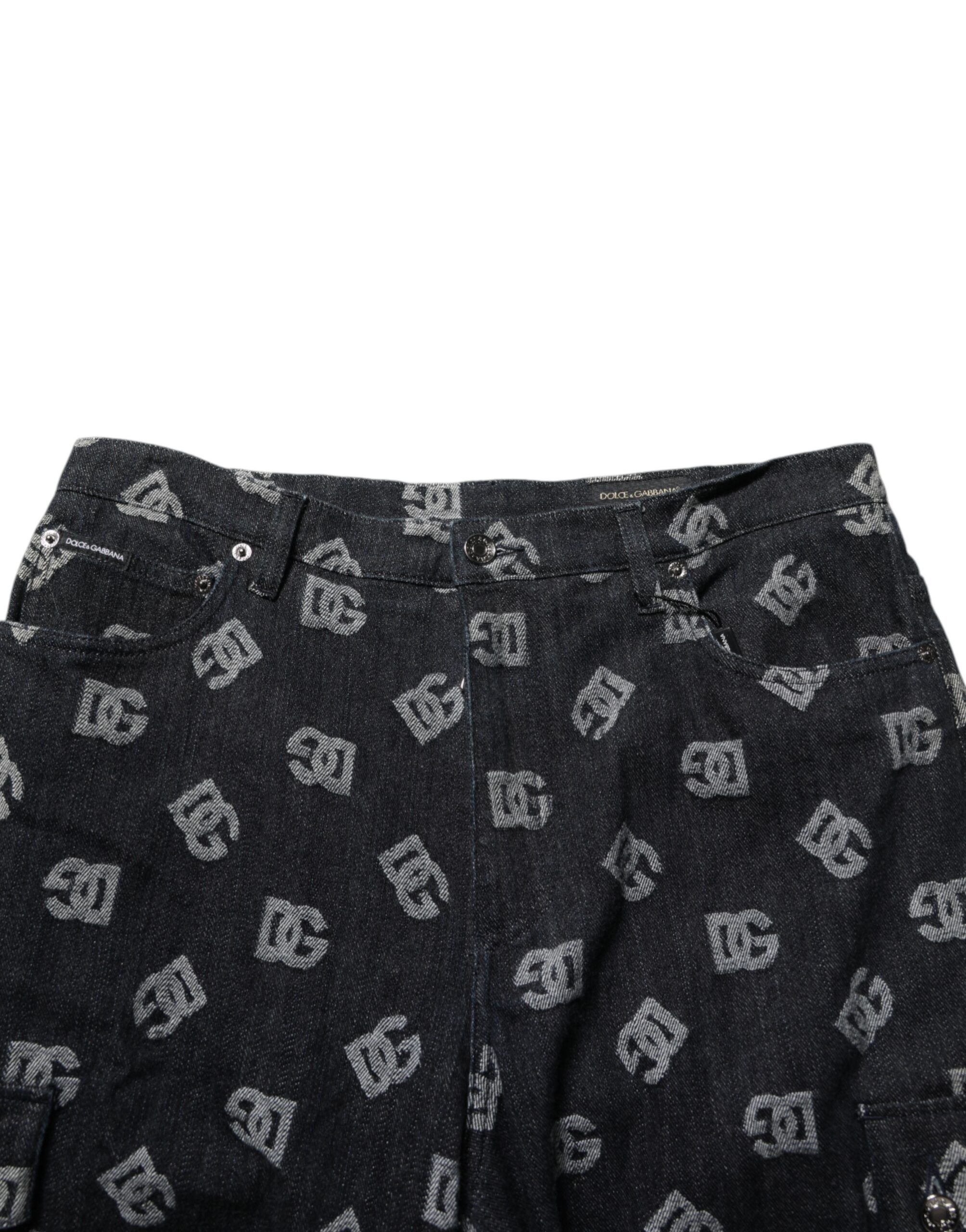 Monogram Denim Cargo Men Bermuda Men's Short - Dolce & Gabbana - Modalova