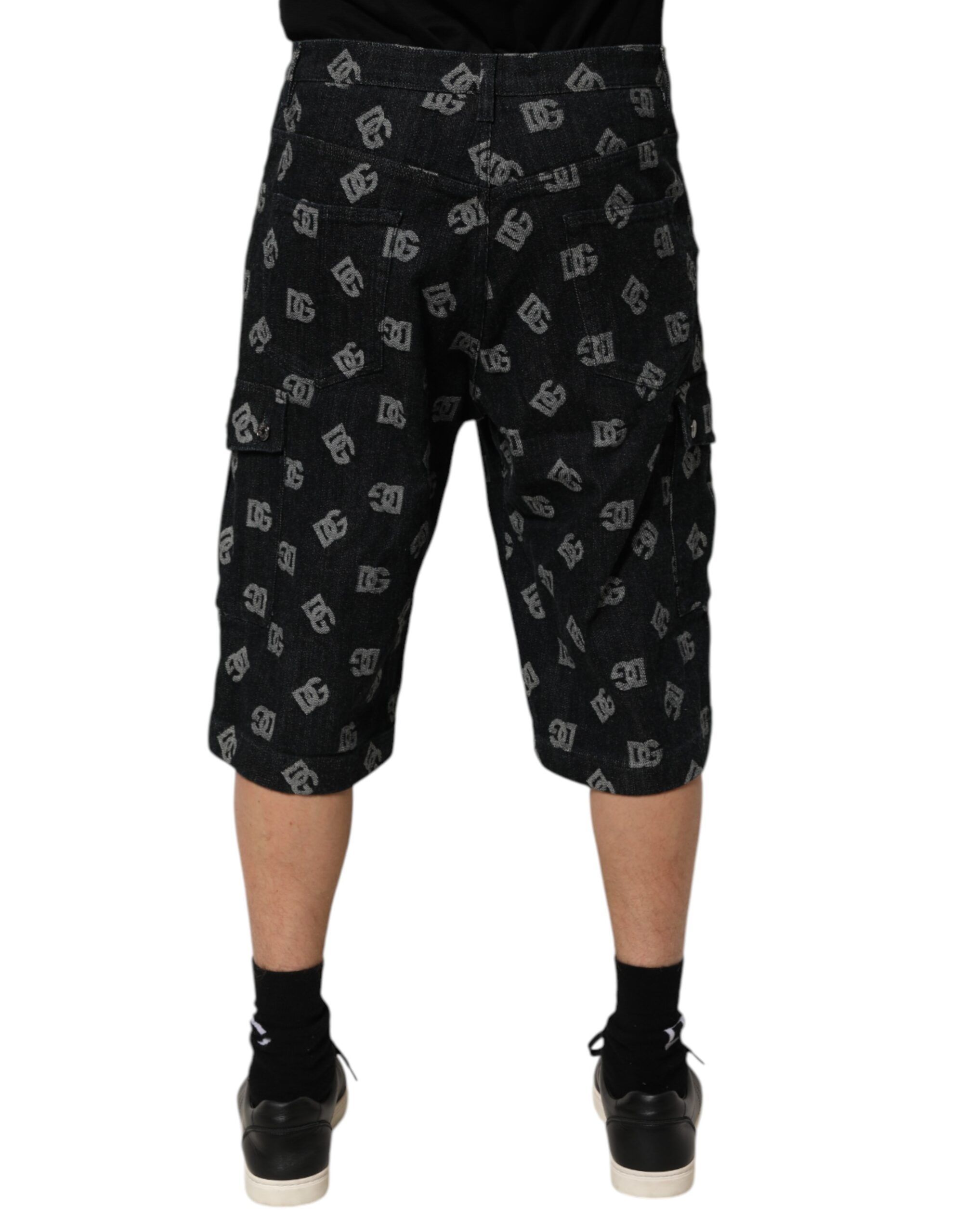 Monogram Denim Cargo Men Bermuda Men's Short - Dolce & Gabbana - Modalova
