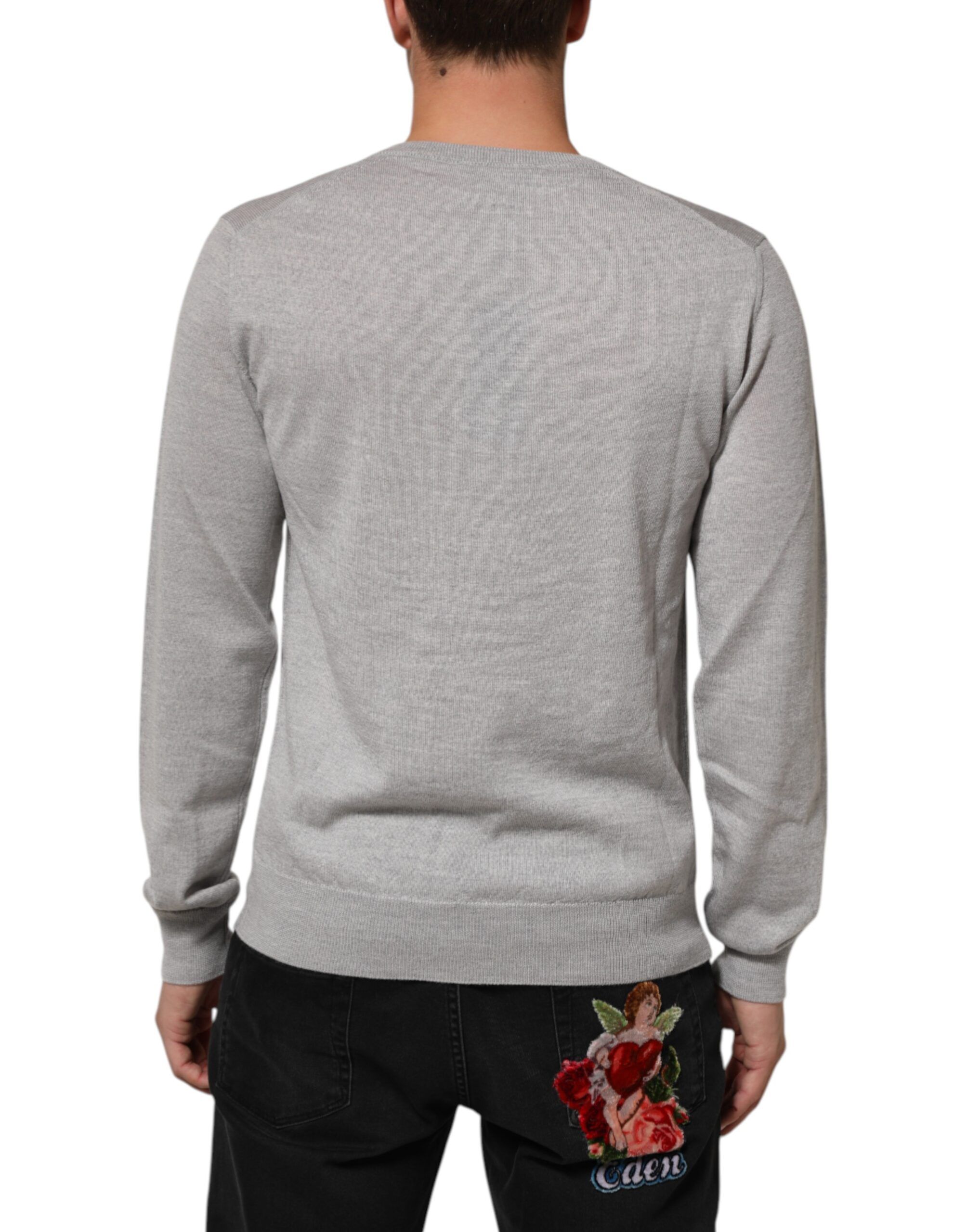Wool Knit Logo V-Neck Pullover Men's Sweater (Pre-Owned) - Dolce & Gabbana - Modalova