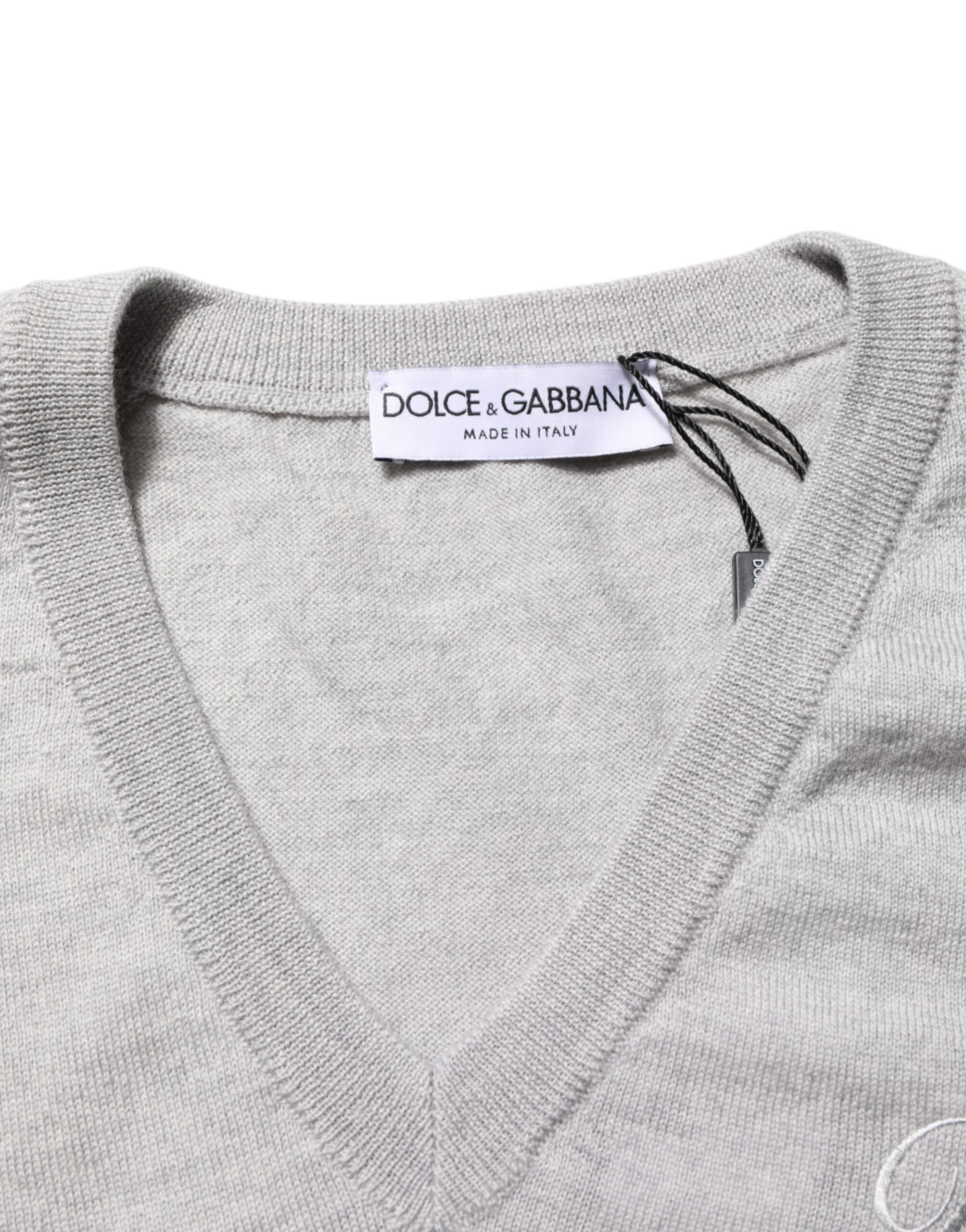 Wool Knit Logo V-Neck Pullover Men's Sweater (Pre-Owned) - Dolce & Gabbana - Modalova